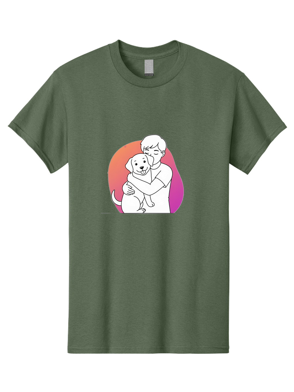 Boy-Hugging-Dog-1 Men'S Graphic Tee, 100% Cotton, Comfortable Casual Summer Wear, Machine Washable, Vintage Camera, Old Camera, Antique Camera, Black Camera, Classic Photography, Photography Equipment, Nostalgic Device, Film Camera, Camera Art Bah604