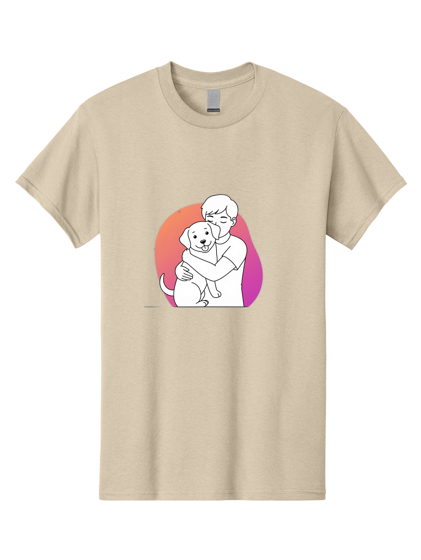 Boy-Hugging-Dog-1 Men'S Graphic Tee, 100% Cotton, Comfortable Casual Summer Wear, Machine Washable, Vintage Camera, Old Camera, Antique Camera, Black Camera, Classic Photography, Photography Equipment, Nostalgic Device, Film Camera, Camera Art Bah604