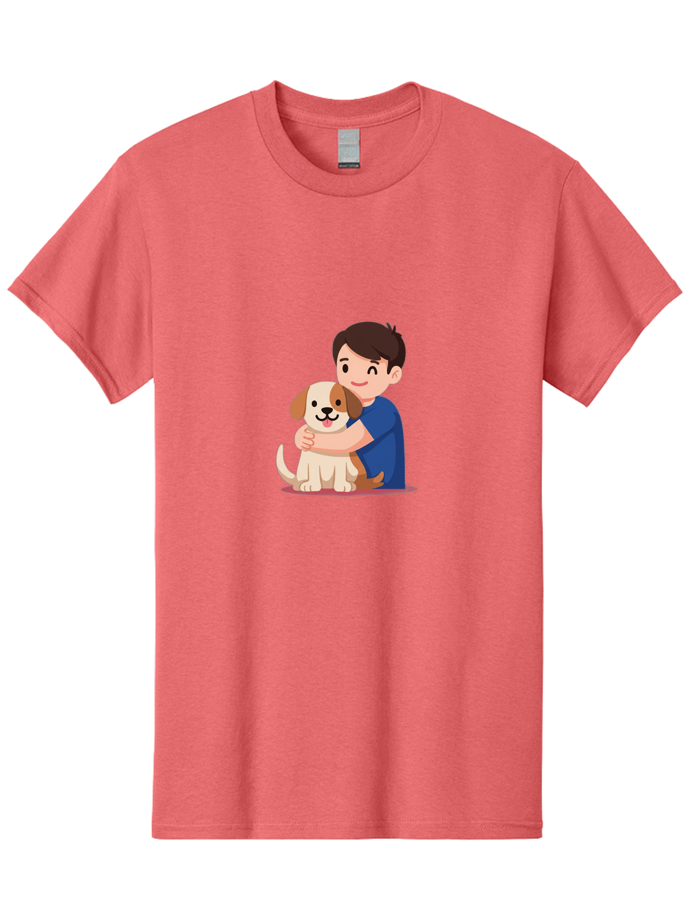 Boy-Hugging-Dog-2 Men'S Graphic Tee, 100% Cotton, Comfortable Casual Summer Wear, Machine Washable, Vintage Camera, Old Camera, Antique Camera, Black Camera, Classic Photography, Photography Equipment, Nostalgic Device, Film Camera, Camera Art Bah605