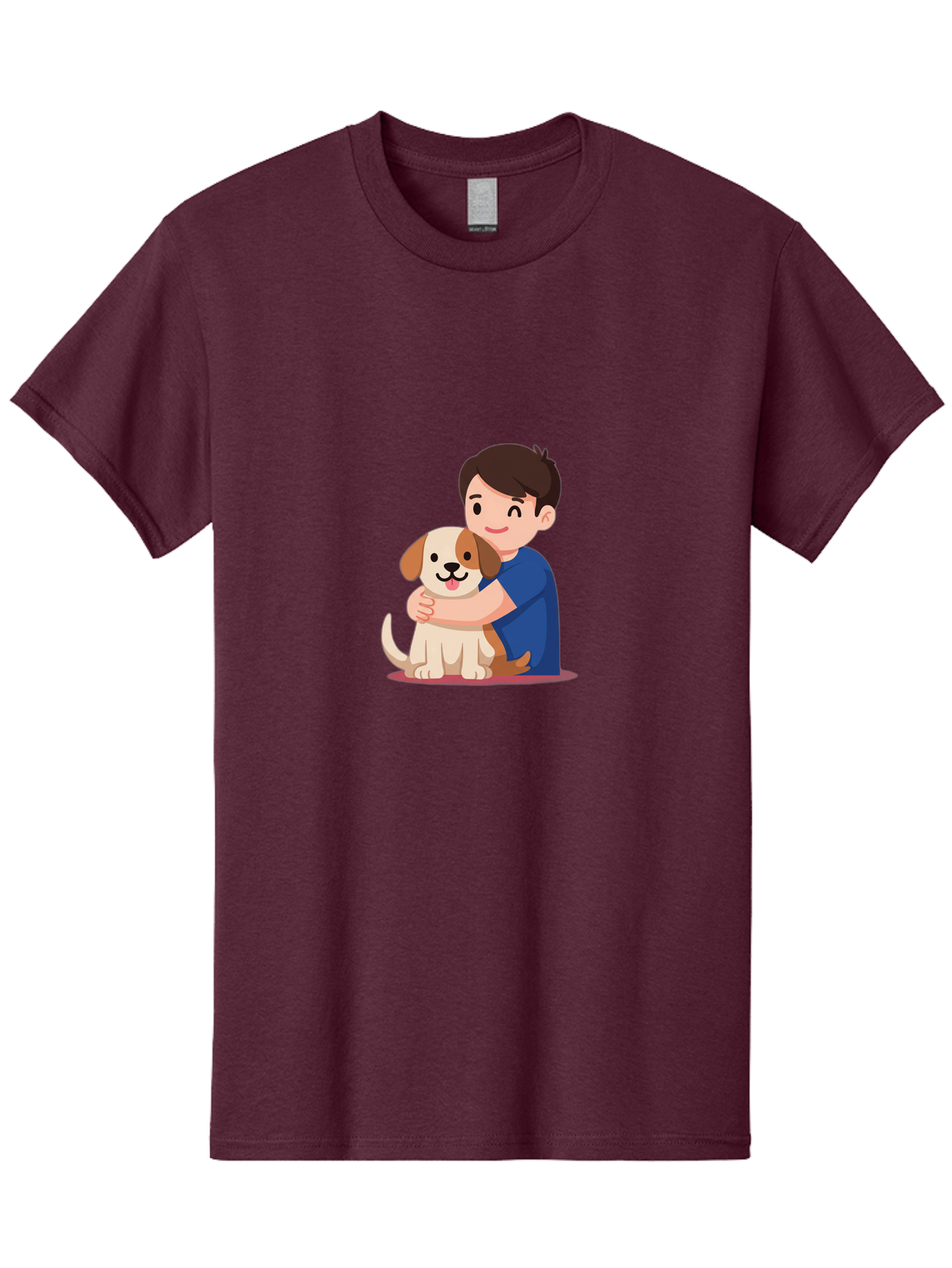 Boy-Hugging-Dog-2 Men'S Graphic Tee, 100% Cotton, Comfortable Casual Summer Wear, Machine Washable, Vintage Camera, Old Camera, Antique Camera, Black Camera, Classic Photography, Photography Equipment, Nostalgic Device, Film Camera, Camera Art Bah605