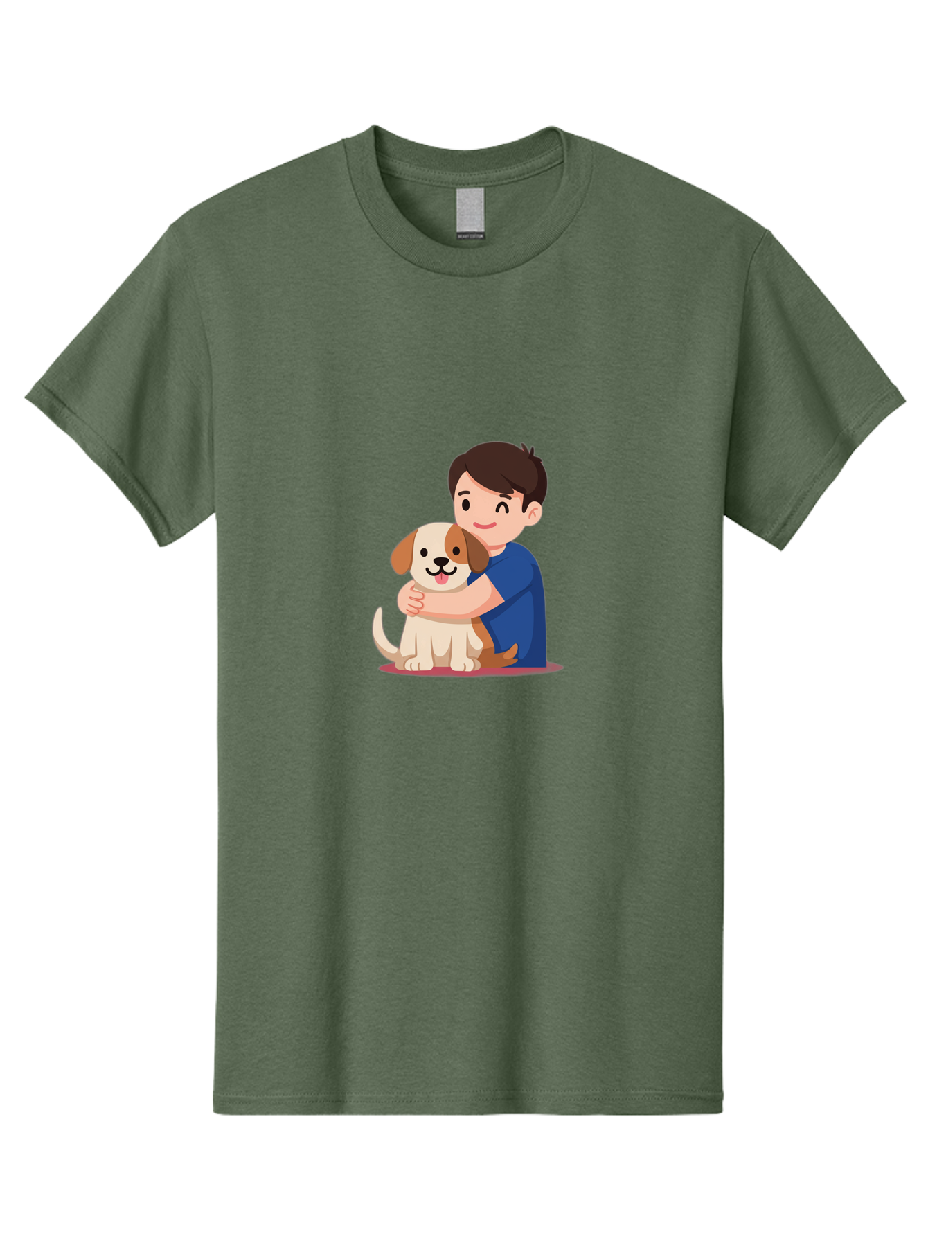 Boy-Hugging-Dog-2 Men'S Graphic Tee, 100% Cotton, Comfortable Casual Summer Wear, Machine Washable, Vintage Camera, Old Camera, Antique Camera, Black Camera, Classic Photography, Photography Equipment, Nostalgic Device, Film Camera, Camera Art Bah605