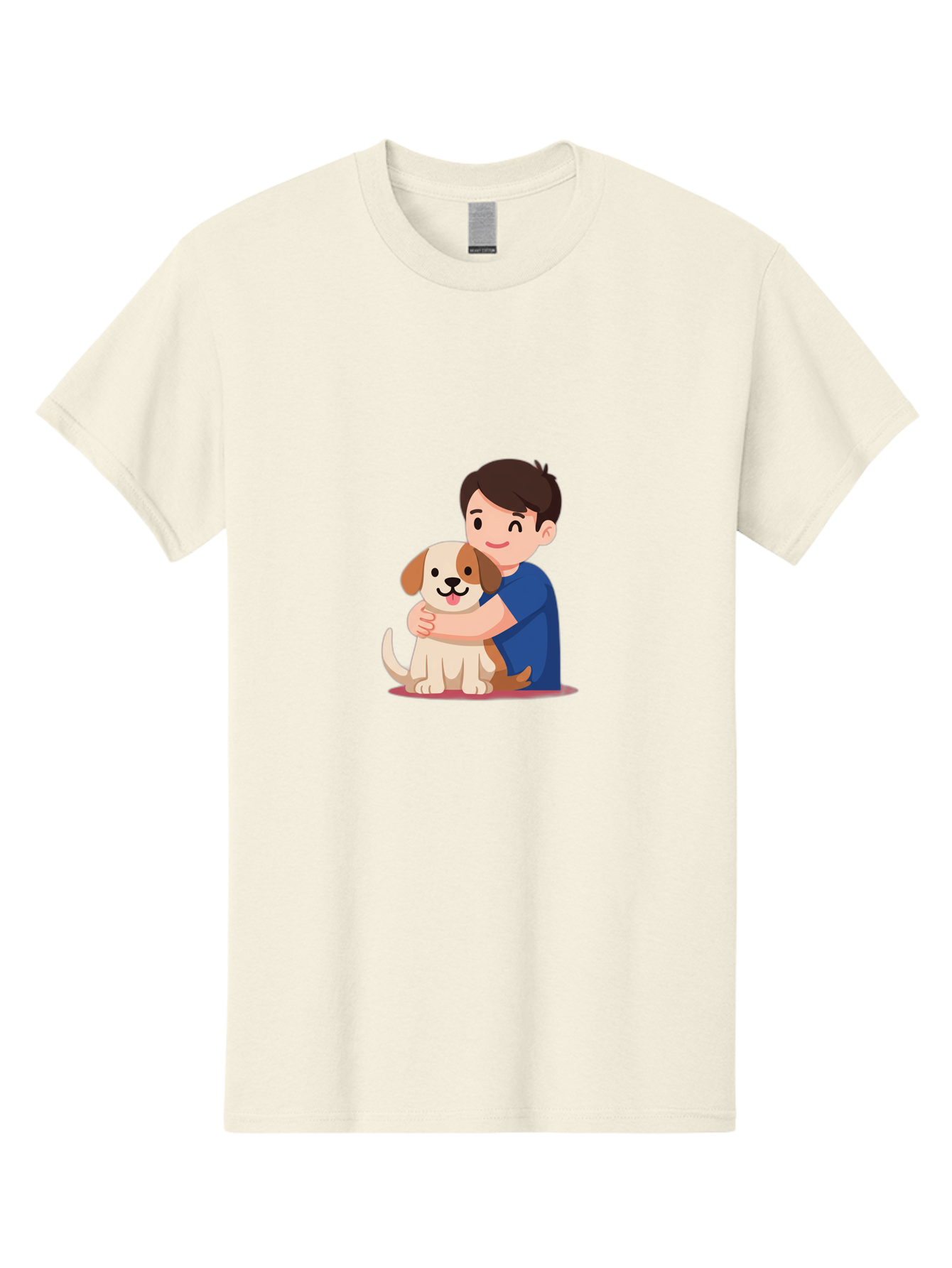 Boy-Hugging-Dog-2 Men'S Graphic Tee, 100% Cotton, Comfortable Casual Summer Wear, Machine Washable, Vintage Camera, Old Camera, Antique Camera, Black Camera, Classic Photography, Photography Equipment, Nostalgic Device, Film Camera, Camera Art Bah605