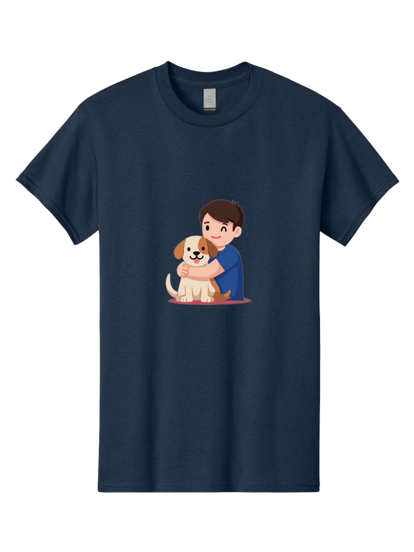 Boy-Hugging-Dog-2 Men'S Graphic Tee, 100% Cotton, Comfortable Casual Summer Wear, Machine Washable, Vintage Camera, Old Camera, Antique Camera, Black Camera, Classic Photography, Photography Equipment, Nostalgic Device, Film Camera, Camera Art Bah605