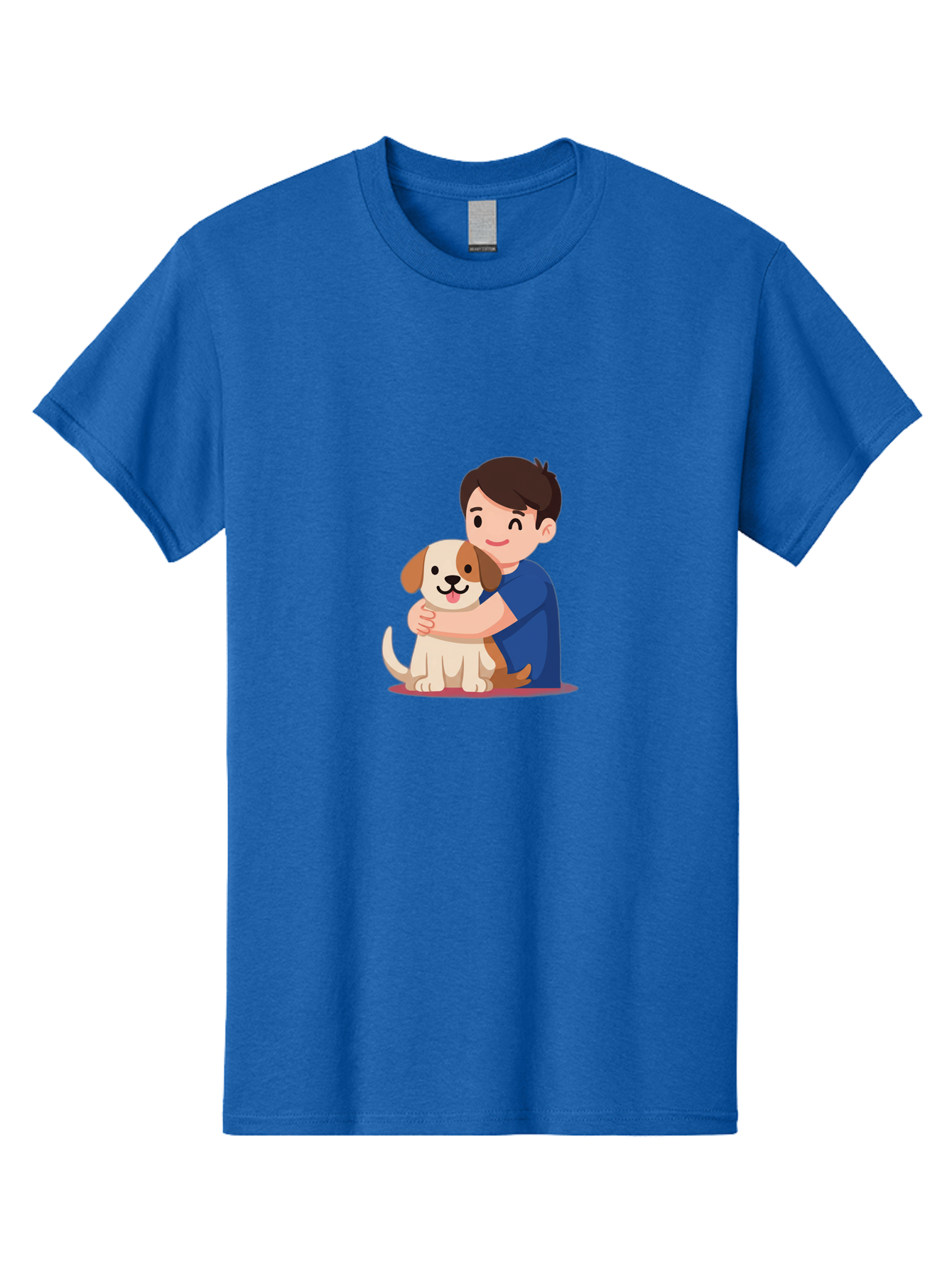 Boy-Hugging-Dog-2 Men'S Graphic Tee, 100% Cotton, Comfortable Casual Summer Wear, Machine Washable, Vintage Camera, Old Camera, Antique Camera, Black Camera, Classic Photography, Photography Equipment, Nostalgic Device, Film Camera, Camera Art Bah605