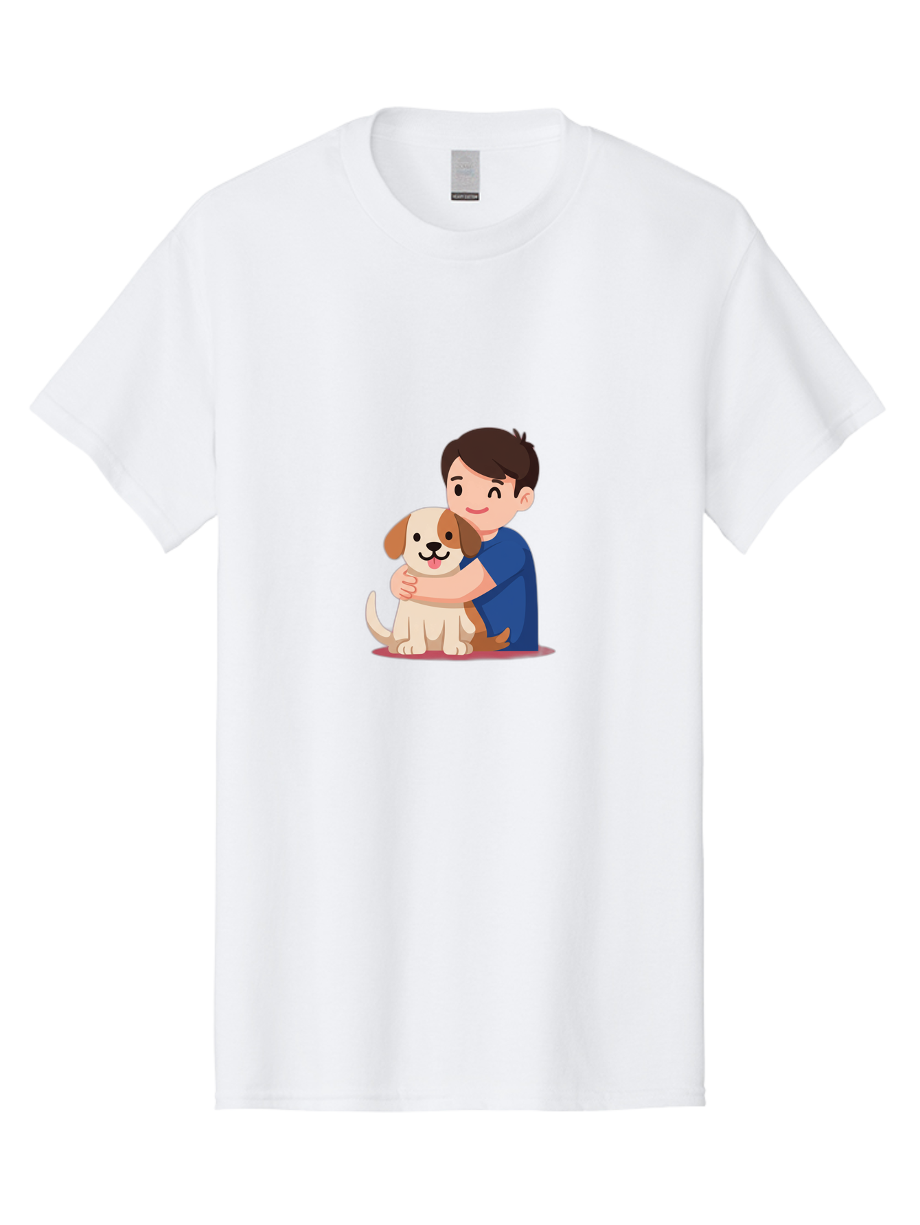 Boy-Hugging-Dog-2 Men'S Graphic Tee, 100% Cotton, Comfortable Casual Summer Wear, Machine Washable, Vintage Camera, Old Camera, Antique Camera, Black Camera, Classic Photography, Photography Equipment, Nostalgic Device, Film Camera, Camera Art Bah605