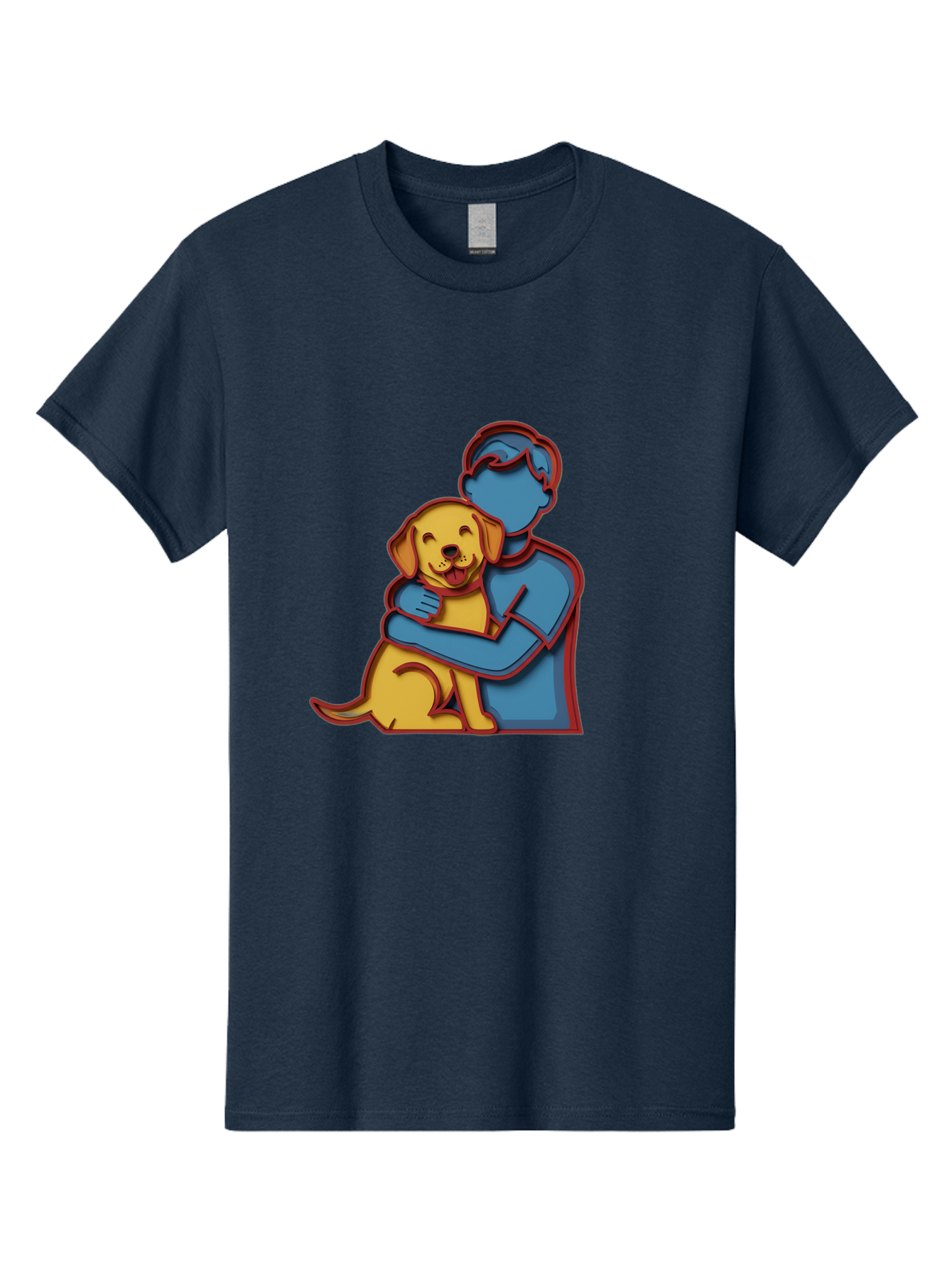 Boy-Hugging-Dog-3 Men'S Graphic Tee, 100% Cotton, Comfortable Casual Summer Wear, Machine Washable, Vintage Camera, Old Camera, Antique Camera, Black Camera, Classic Photography, Photography Equipment, Nostalgic Device, Film Camera, Camera Art Bah606