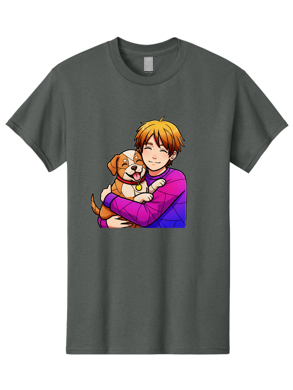 Boy-Hugging-Dog Men'S Graphic Tee, 100% Cotton, Comfortable Casual Summer Wear, Machine Washable, Vintage Camera, Old Camera, Antique Camera, Black Camera, Classic Photography, Photography Equipment, Nostalgic Device, Film Camera, Camera Art Bah607
