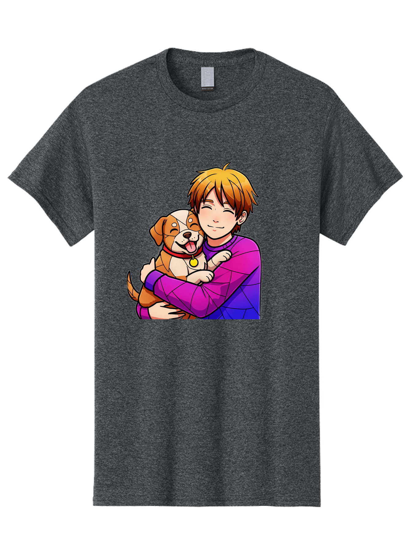 Boy-Hugging-Dog Men'S Graphic Tee, 100% Cotton, Comfortable Casual Summer Wear, Machine Washable, Vintage Camera, Old Camera, Antique Camera, Black Camera, Classic Photography, Photography Equipment, Nostalgic Device, Film Camera, Camera Art Bah607