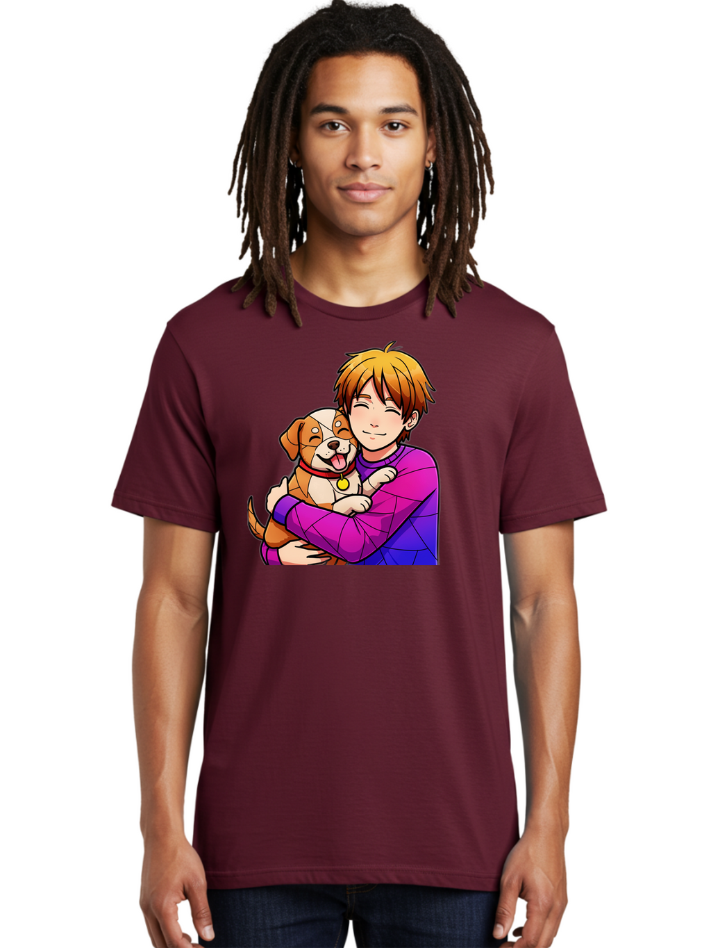 Boy-Hugging-Dog Men'S Graphic Tee, 100% Cotton, Comfortable Casual Summer Wear, Machine Washable, Vintage Camera, Old Camera, Antique Camera, Black Camera, Classic Photography, Photography Equipment, Nostalgic Device, Film Camera, Camera Art Bah607