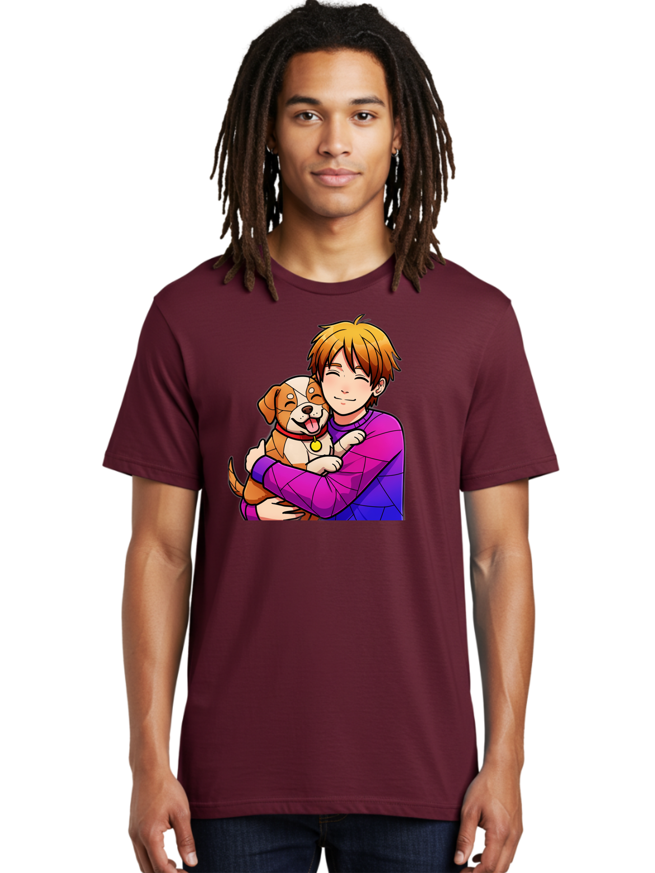 Boy-Hugging-Dog Men'S Graphic Tee, 100% Cotton, Comfortable Casual Summer Wear, Machine Washable, Vintage Camera, Old Camera, Antique Camera, Black Camera, Classic Photography, Photography Equipment, Nostalgic Device, Film Camera, Camera Art Bah607