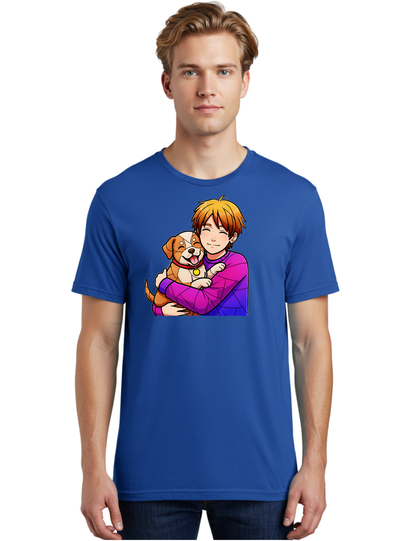 Boy-Hugging-Dog Men'S Graphic Tee, 100% Cotton, Comfortable Casual Summer Wear, Machine Washable, Vintage Camera, Old Camera, Antique Camera, Black Camera, Classic Photography, Photography Equipment, Nostalgic Device, Film Camera, Camera Art Bah607