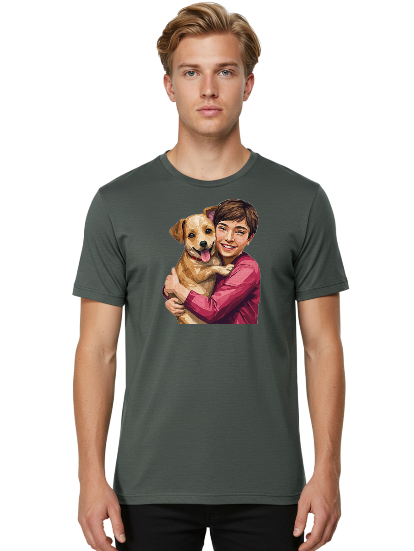 Boy-With-Dog Men'S Graphic Tee, 100% Cotton, Comfortable Casual Summer Wear, Machine Washable, Vintage Camera, Old Camera, Antique Camera, Black Camera, Classic Photography, Photography Equipment, Nostalgic Device, Film Camera, Camera Art Bah608
