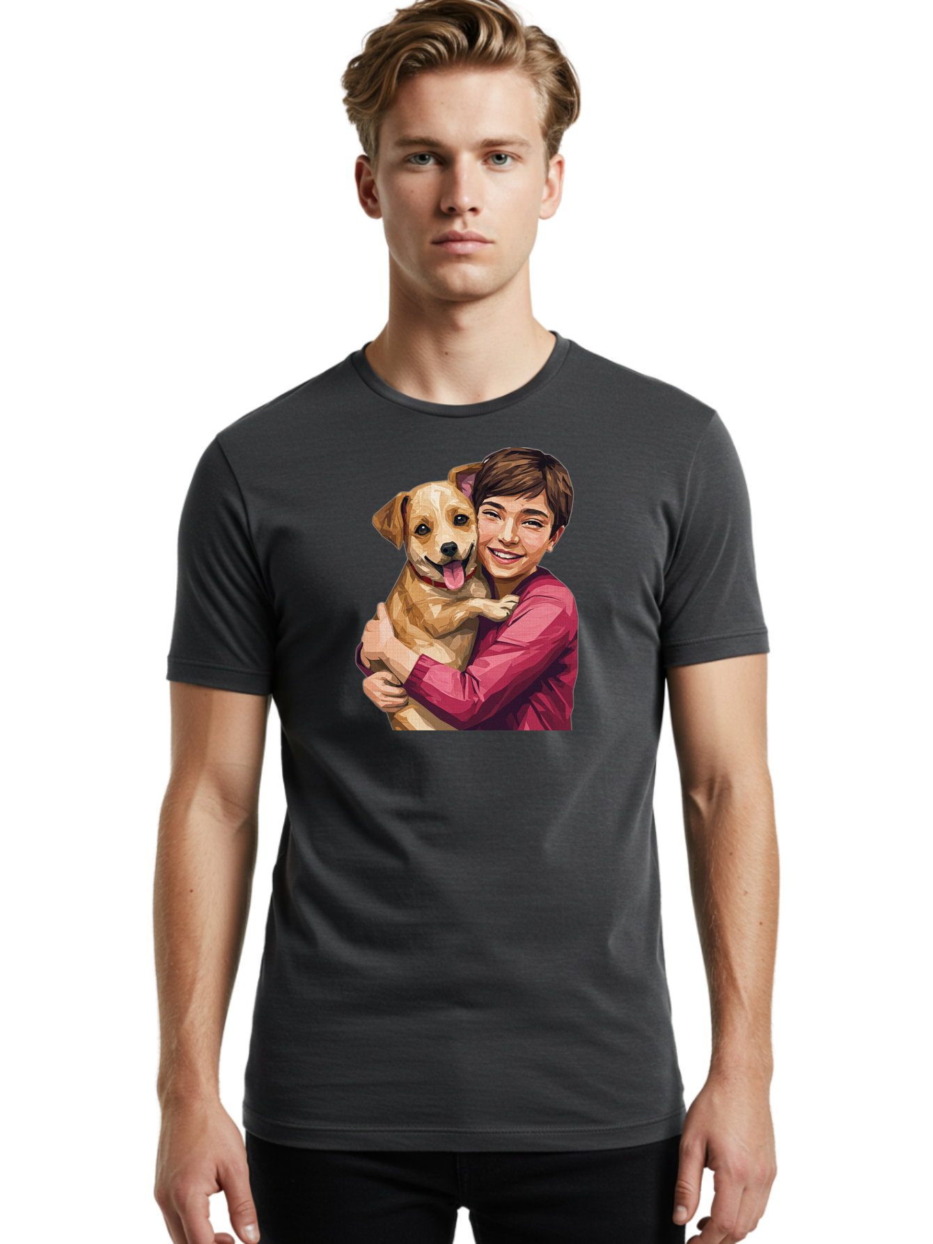 Boy-With-Dog Men'S Graphic Tee, 100% Cotton, Comfortable Casual Summer Wear, Machine Washable, Vintage Camera, Old Camera, Antique Camera, Black Camera, Classic Photography, Photography Equipment, Nostalgic Device, Film Camera, Camera Art Bah608