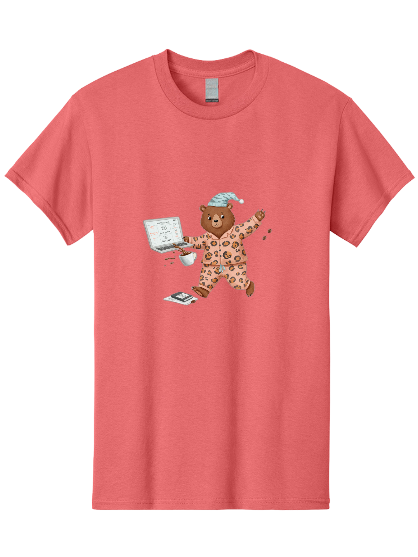 Brown-Bear-Pajamas-Laptop-Coffee Men'S Graphic Tee, 100% Cotton, Comfortable Casual Summer Wear, Machine Washable, Vintage Camera, Old Camera, Antique Camera, Black Camera, Classic Photography, Photography Equipment, Nostalgic Device, Bah611