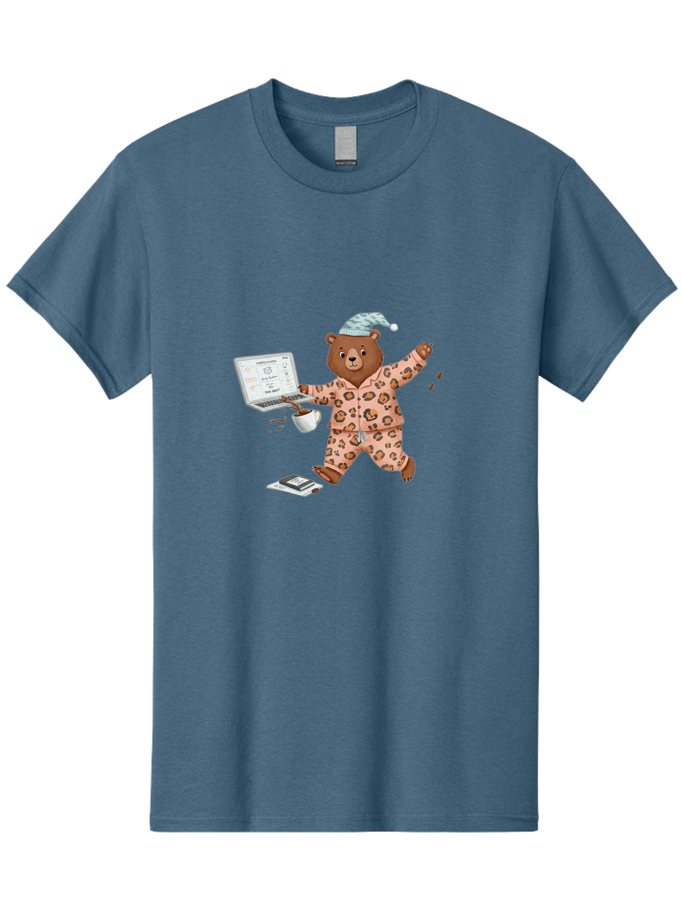 Brown-Bear-Pajamas-Laptop-Coffee Men'S Graphic Tee, 100% Cotton, Comfortable Casual Summer Wear, Machine Washable, Vintage Camera, Old Camera, Antique Camera, Black Camera, Classic Photography, Photography Equipment, Nostalgic Device, Bah611