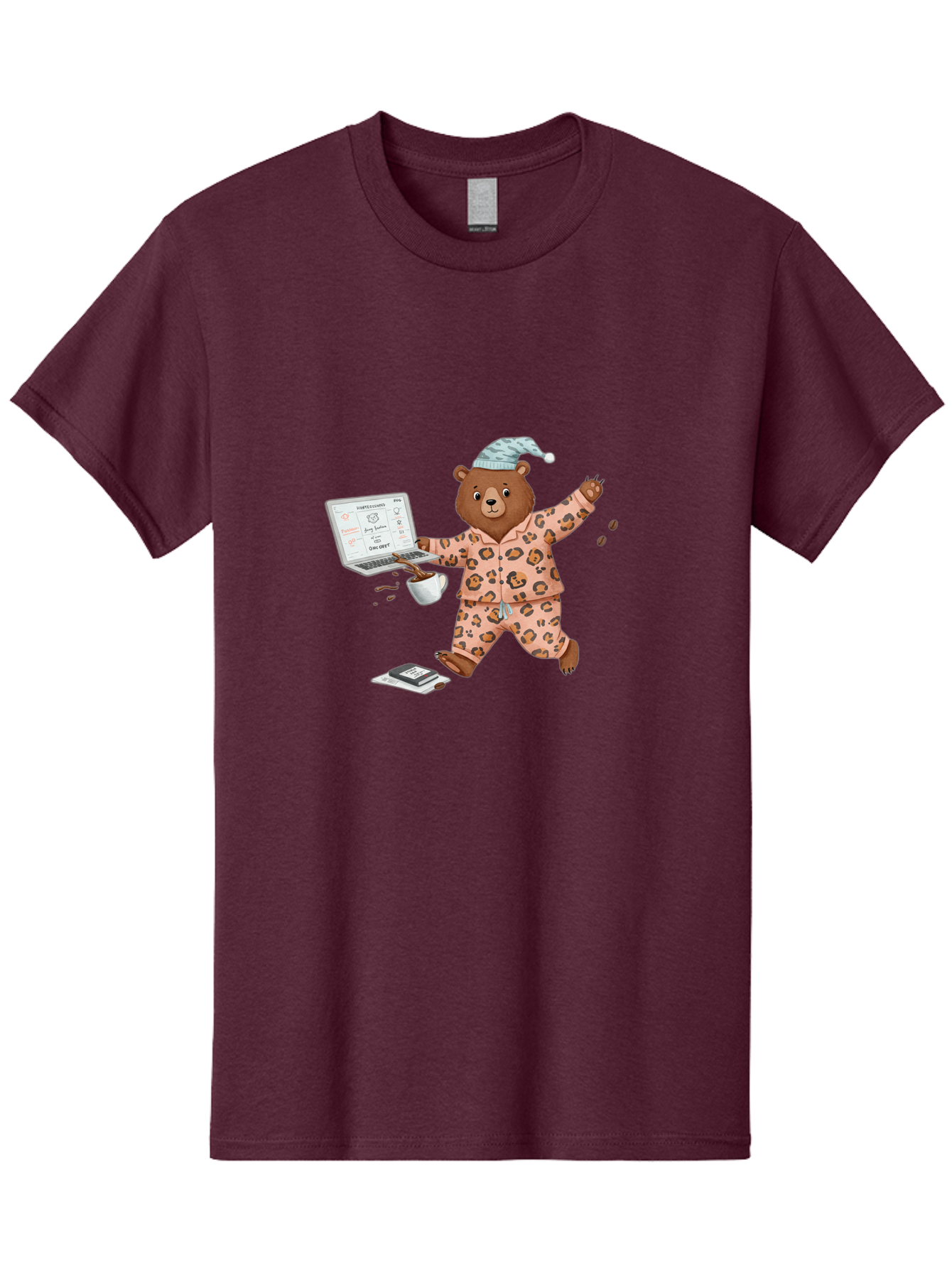Brown-Bear-Pajamas-Laptop-Coffee Men'S Graphic Tee, 100% Cotton, Comfortable Casual Summer Wear, Machine Washable, Vintage Camera, Old Camera, Antique Camera, Black Camera, Classic Photography, Photography Equipment, Nostalgic Device, Bah611