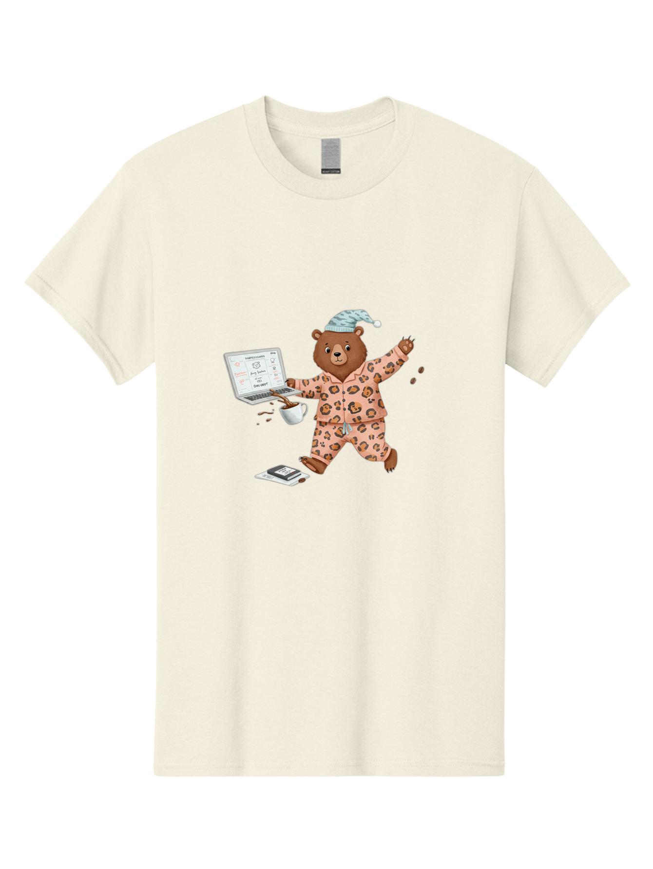 Brown-Bear-Pajamas-Laptop-Coffee Men'S Graphic Tee, 100% Cotton, Comfortable Casual Summer Wear, Machine Washable, Vintage Camera, Old Camera, Antique Camera, Black Camera, Classic Photography, Photography Equipment, Nostalgic Device, Bah611