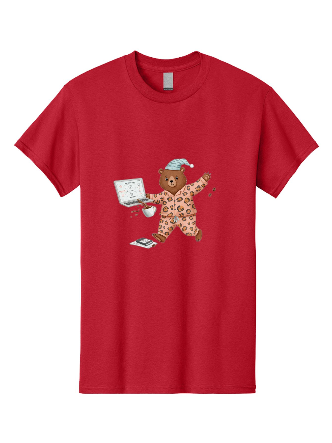 Brown-Bear-Pajamas-Laptop-Coffee Men'S Graphic Tee, 100% Cotton, Comfortable Casual Summer Wear, Machine Washable, Vintage Camera, Old Camera, Antique Camera, Black Camera, Classic Photography, Photography Equipment, Nostalgic Device, Bah611