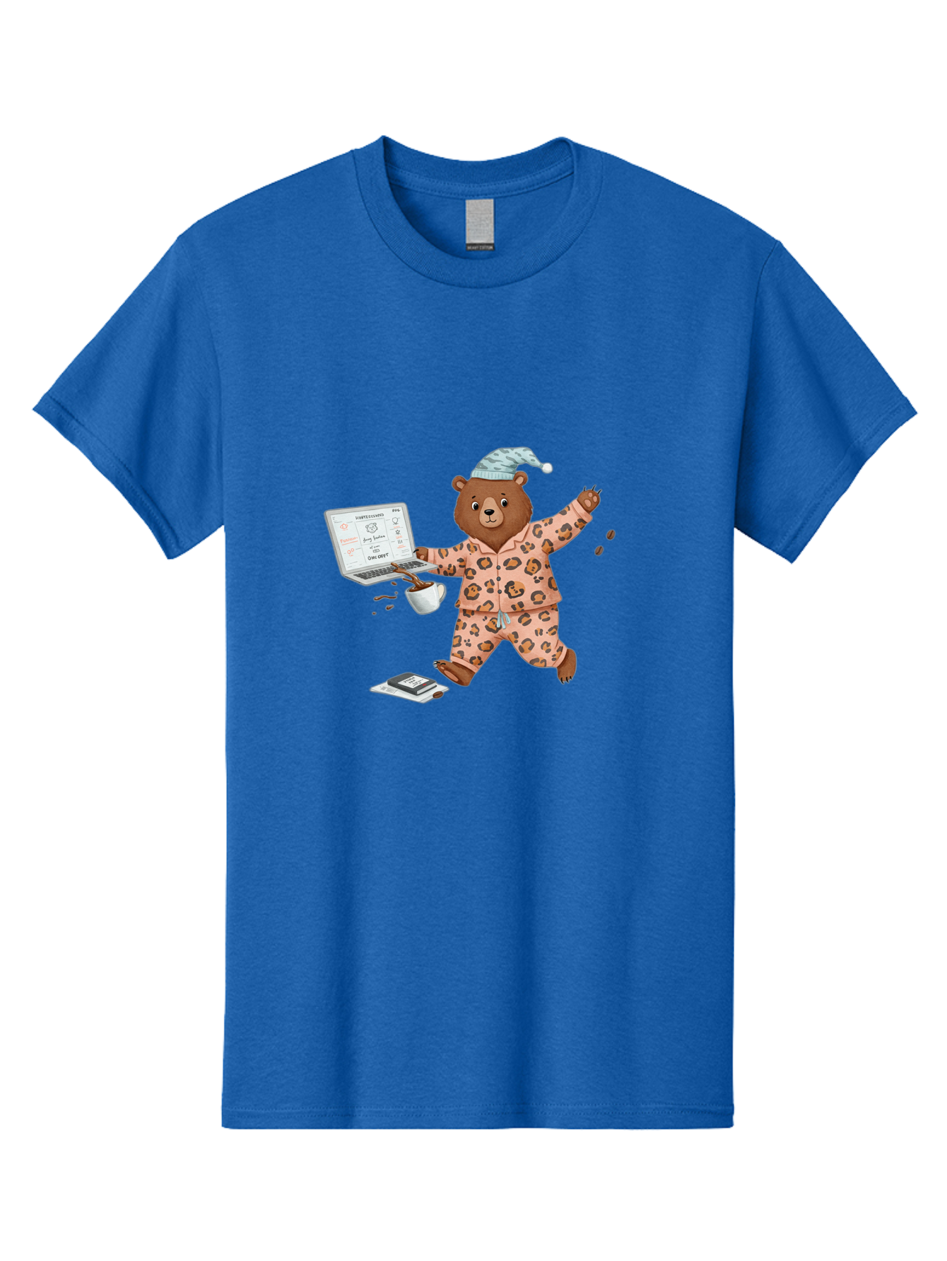 Brown-Bear-Pajamas-Laptop-Coffee Men'S Graphic Tee, 100% Cotton, Comfortable Casual Summer Wear, Machine Washable, Vintage Camera, Old Camera, Antique Camera, Black Camera, Classic Photography, Photography Equipment, Nostalgic Device, Bah611