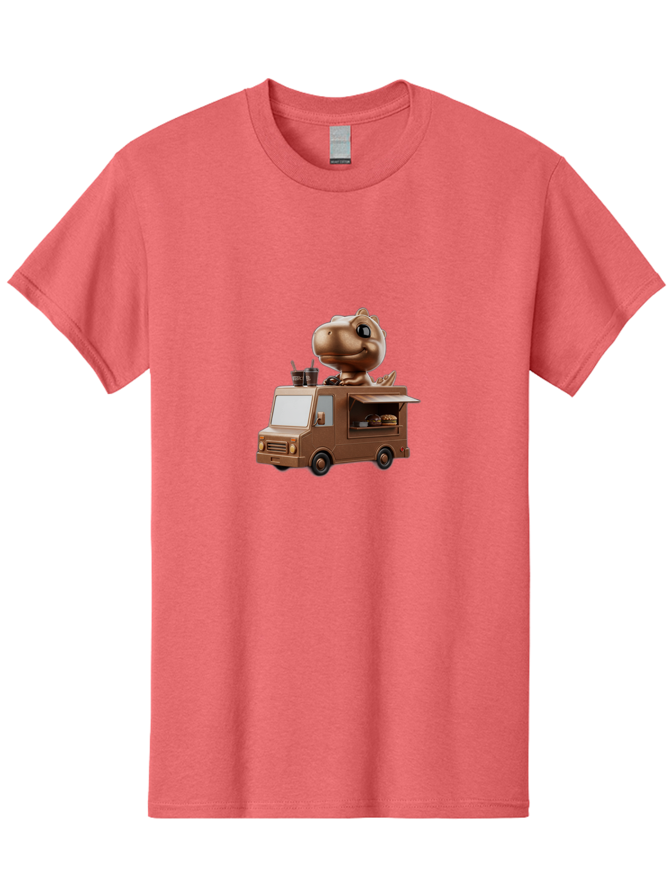 Brown-Dinosaur-Food-Truck Men'S Graphic Tee, 100% Cotton, Comfortable Casual Summer Wear, Machine Washable, Vintage Camera, Old Camera, Antique Camera, Black Camera, Classic Photography, Photography Equipment, Nostalgic Device, Film Camera, Bah613