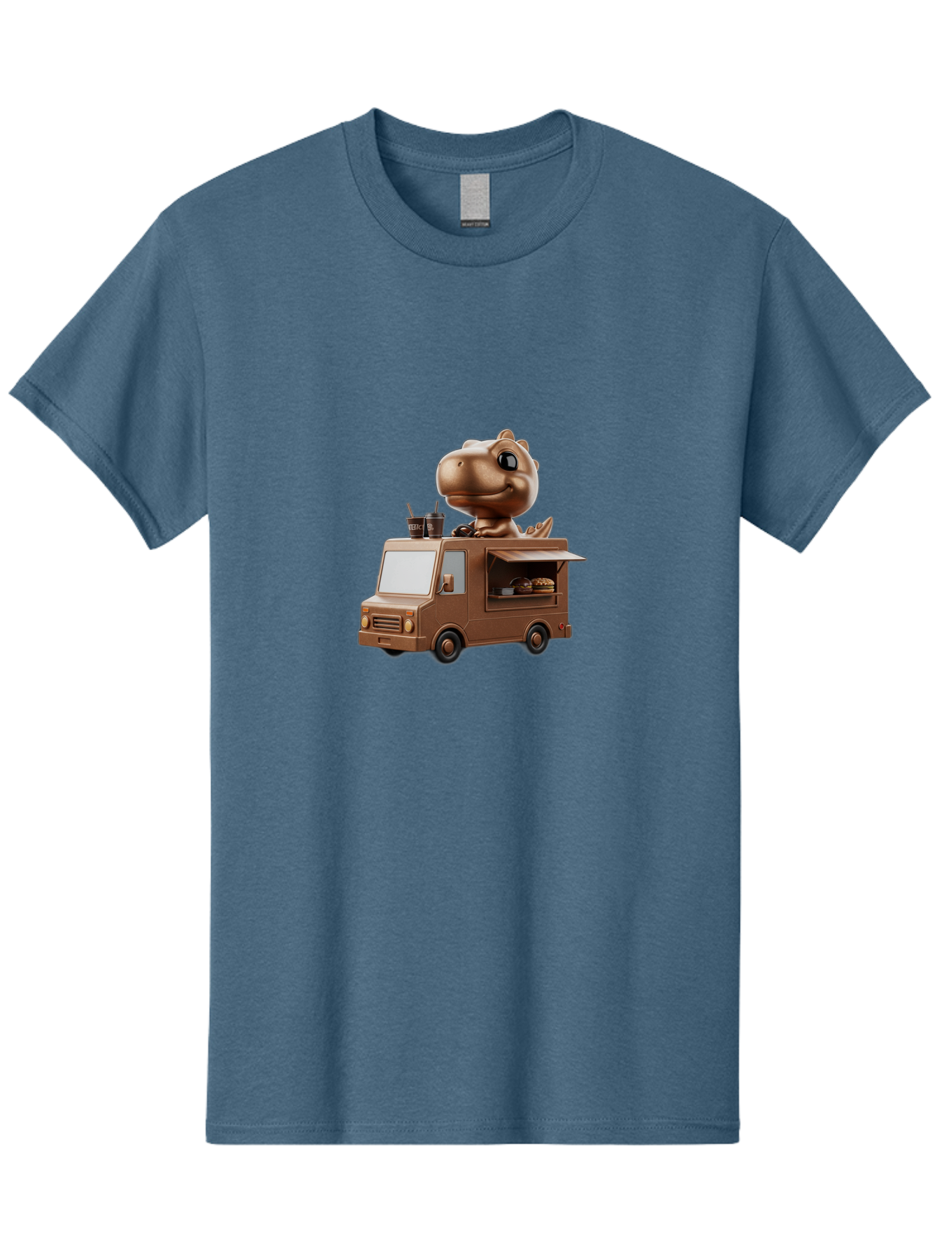 Brown-Dinosaur-Food-Truck Men'S Graphic Tee, 100% Cotton, Comfortable Casual Summer Wear, Machine Washable, Vintage Camera, Old Camera, Antique Camera, Black Camera, Classic Photography, Photography Equipment, Nostalgic Device, Film Camera, Bah613