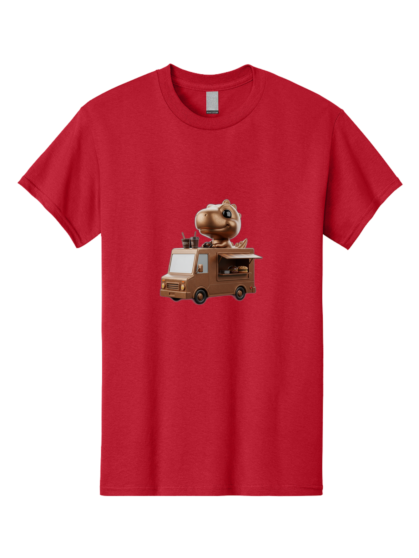 Brown-Dinosaur-Food-Truck Men'S Graphic Tee, 100% Cotton, Comfortable Casual Summer Wear, Machine Washable, Vintage Camera, Old Camera, Antique Camera, Black Camera, Classic Photography, Photography Equipment, Nostalgic Device, Film Camera, Bah613