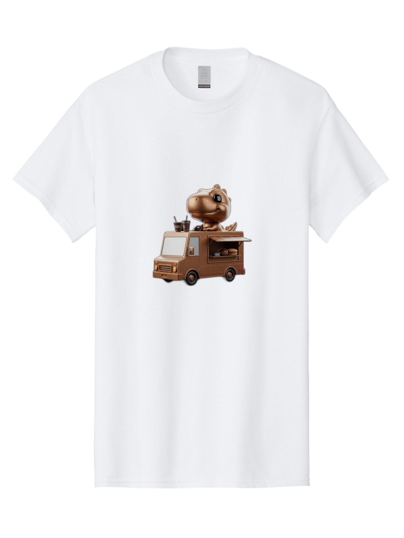 Brown-Dinosaur-Food-Truck Men'S Graphic Tee, 100% Cotton, Comfortable Casual Summer Wear, Machine Washable, Vintage Camera, Old Camera, Antique Camera, Black Camera, Classic Photography, Photography Equipment, Nostalgic Device, Film Camera, Bah613