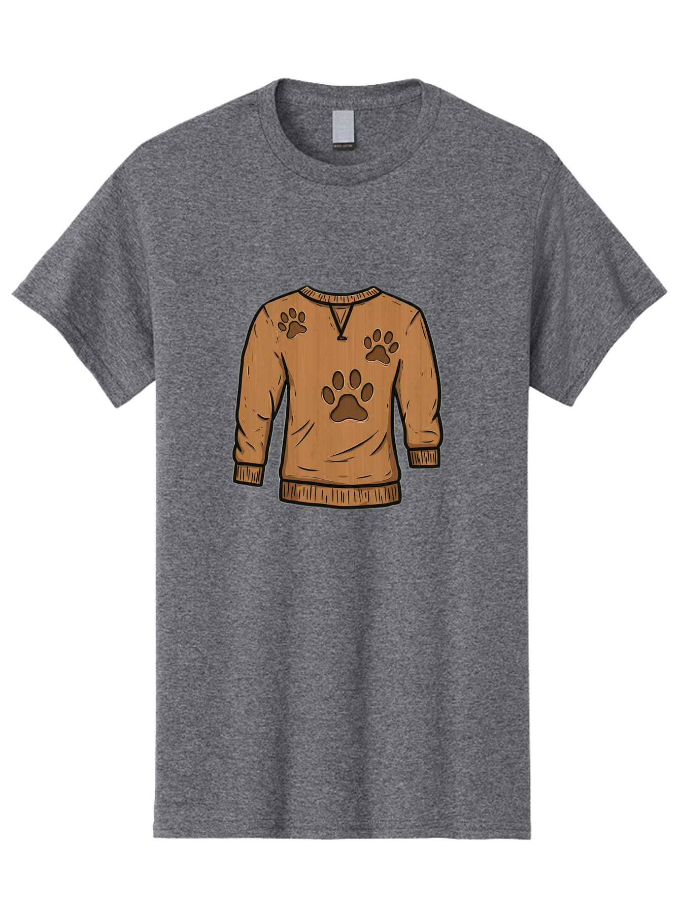 Brown-Sweater-With-Paw-Prints Men'S Graphic Tee, 100% Cotton, Comfortable Casual Summer Wear, Machine Washable, Vintage Camera, Old Camera, Antique Camera, Black Camera, Classic Photography, Photography Equipment, Nostalgic Device, Bah614
