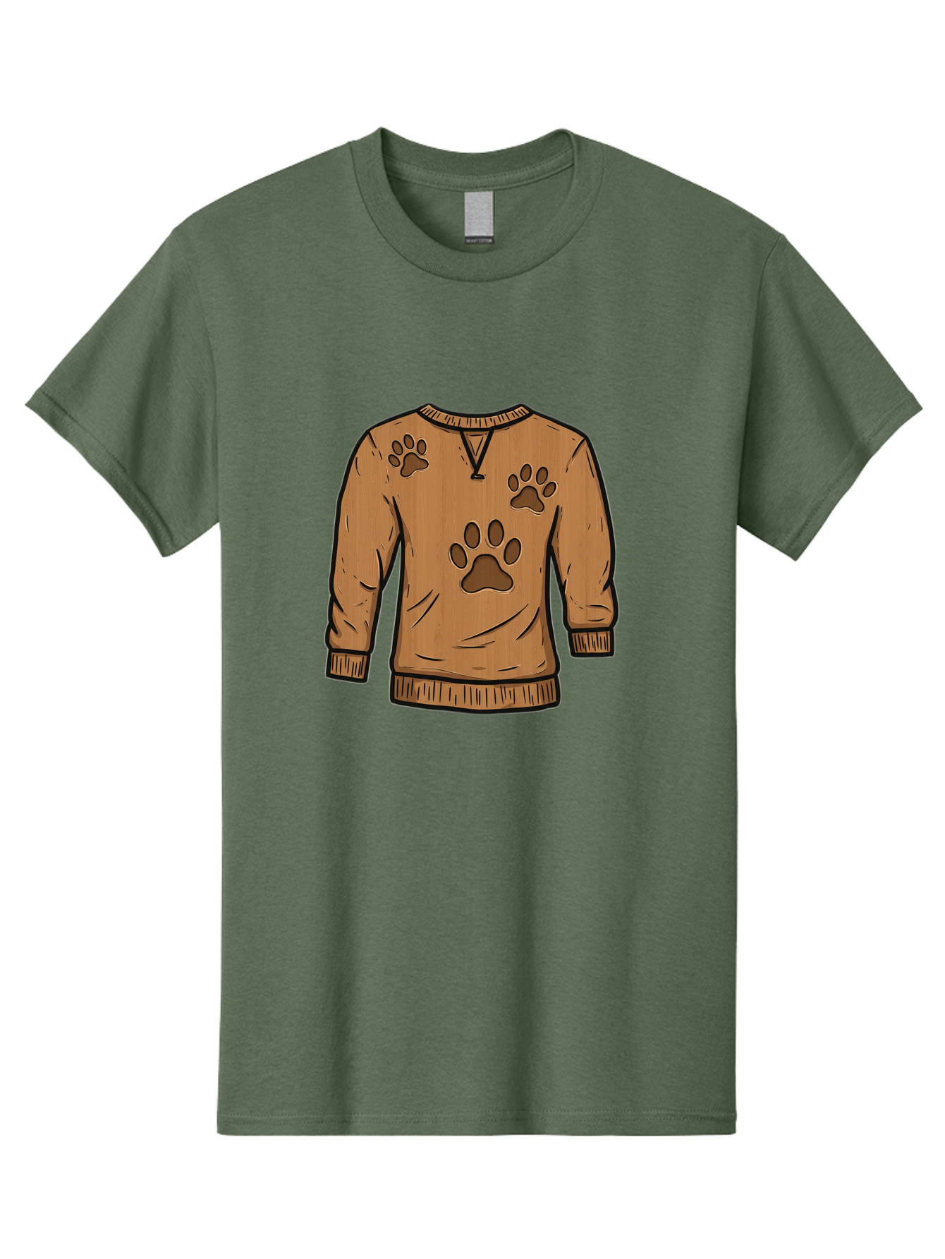 Brown-Sweater-With-Paw-Prints Men'S Graphic Tee, 100% Cotton, Comfortable Casual Summer Wear, Machine Washable, Vintage Camera, Old Camera, Antique Camera, Black Camera, Classic Photography, Photography Equipment, Nostalgic Device, Bah614