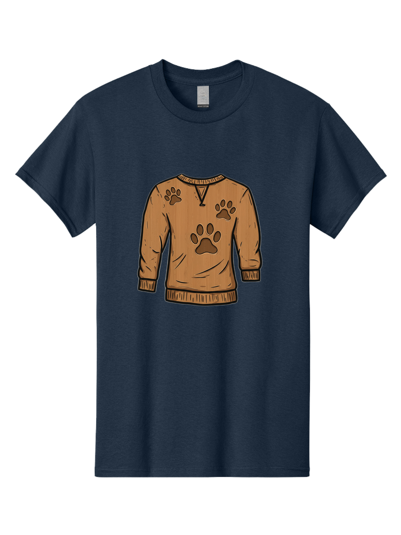 Brown-Sweater-With-Paw-Prints Men'S Graphic Tee, 100% Cotton, Comfortable Casual Summer Wear, Machine Washable, Vintage Camera, Old Camera, Antique Camera, Black Camera, Classic Photography, Photography Equipment, Nostalgic Device, Bah614