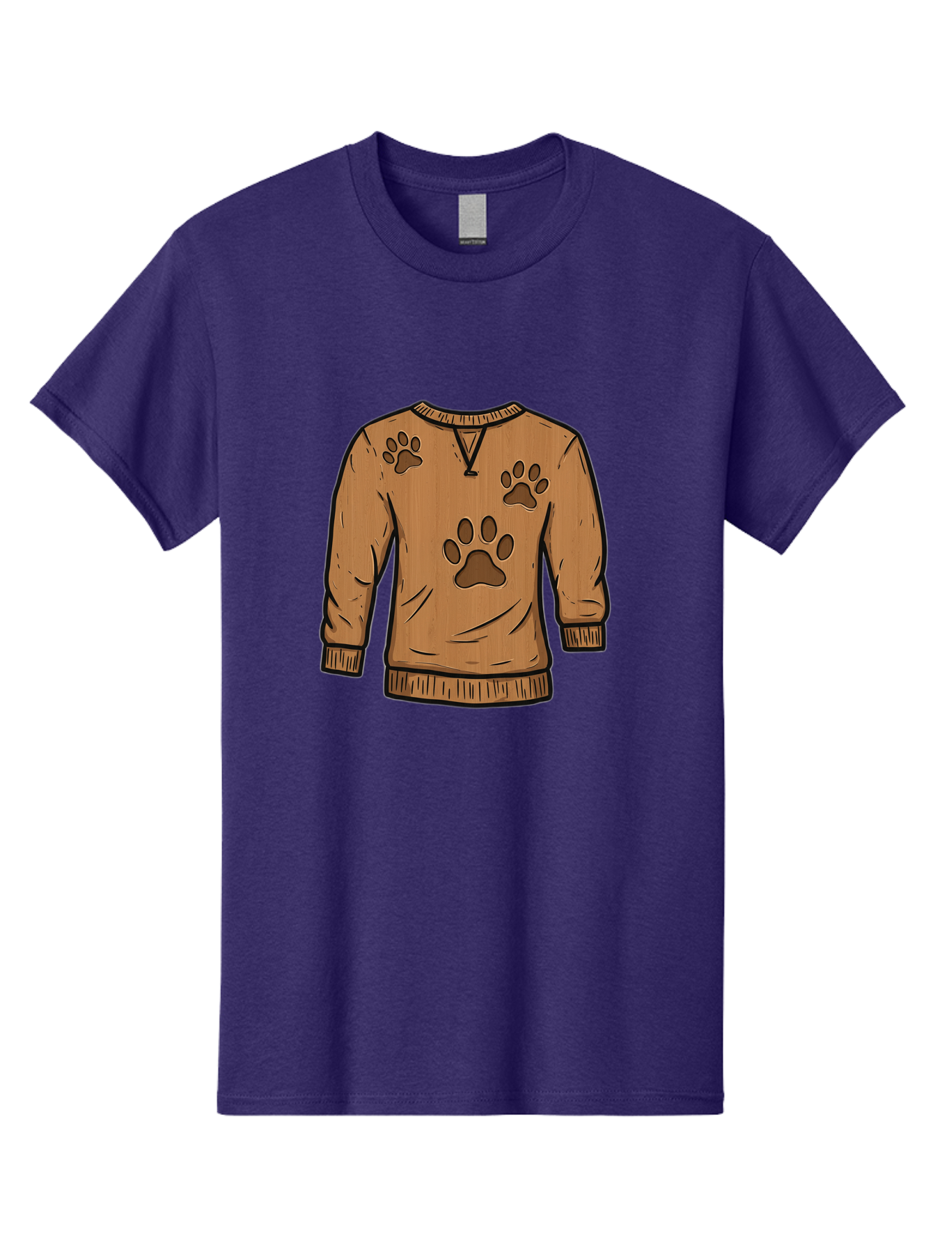 Brown-Sweater-With-Paw-Prints Men'S Graphic Tee, 100% Cotton, Comfortable Casual Summer Wear, Machine Washable, Vintage Camera, Old Camera, Antique Camera, Black Camera, Classic Photography, Photography Equipment, Nostalgic Device, Bah614