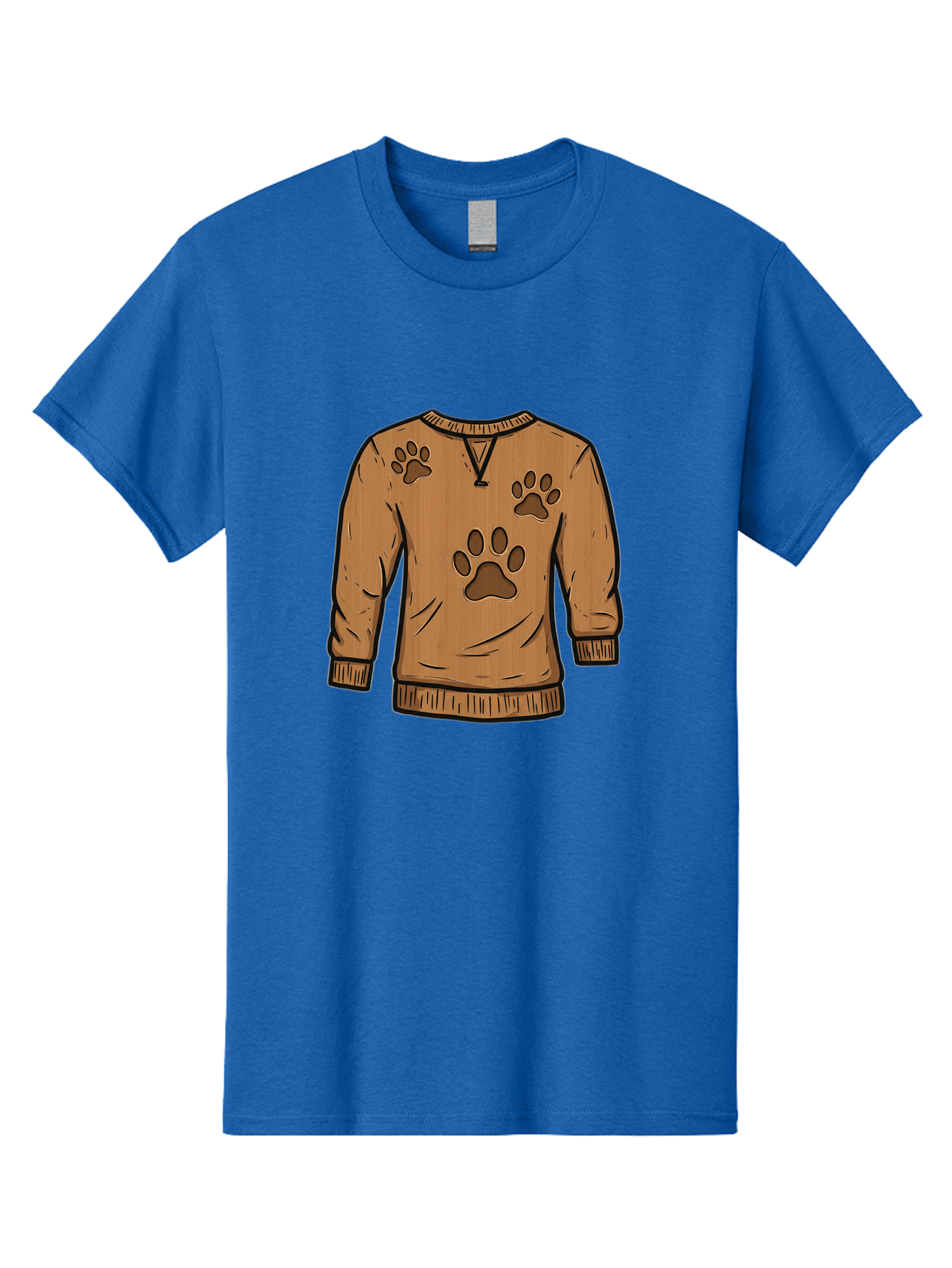 Brown-Sweater-With-Paw-Prints Men'S Graphic Tee, 100% Cotton, Comfortable Casual Summer Wear, Machine Washable, Vintage Camera, Old Camera, Antique Camera, Black Camera, Classic Photography, Photography Equipment, Nostalgic Device, Bah614