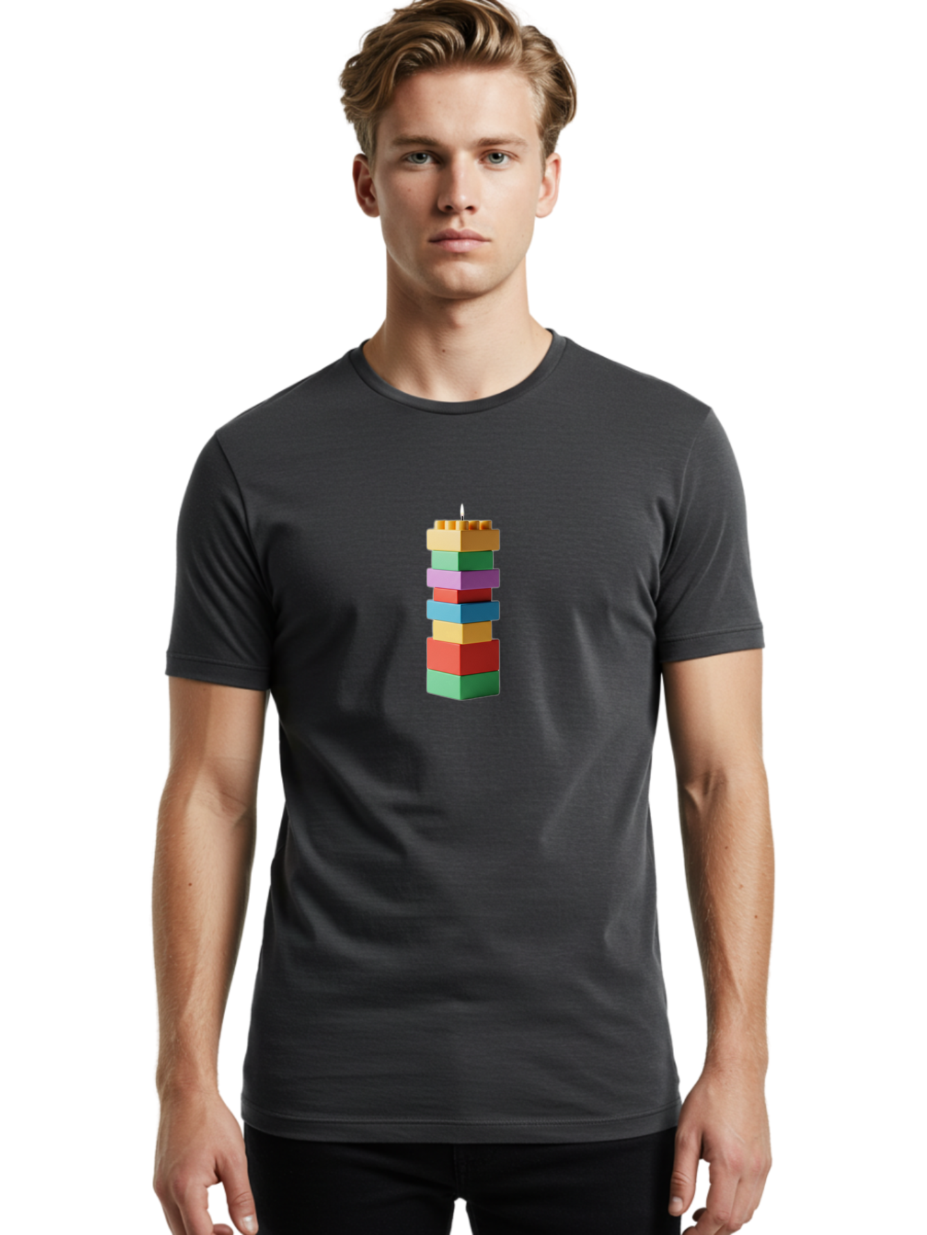 Building-Blocks-Candle Men'S Graphic Tee, 100% Cotton, Comfortable Casual Summer Wear, Machine Washable, Vintage Camera, Old Camera, Antique Camera, Black Camera, Classic Photography, Photography Equipment, Nostalgic Device, Film Camera, Bah616