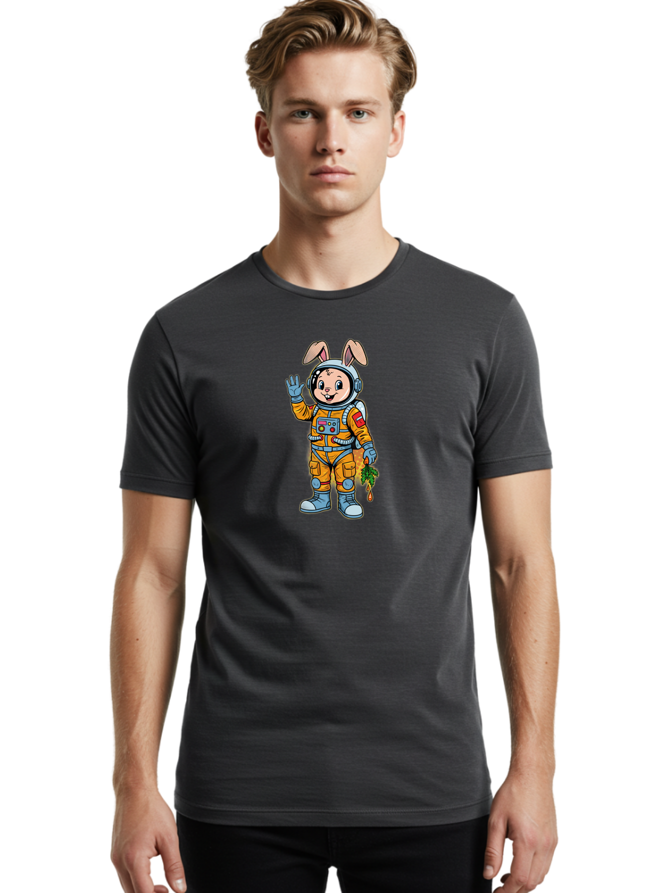 Bunny-In-Space-Suit Men'S Graphic Tee, 100% Cotton, Comfortable Casual Summer Wear, Machine Washable, Vintage Camera, Old Camera, Antique Camera, Black Camera, Classic Photography, Photography Equipment, Nostalgic Device, Film Camera, Bah629
