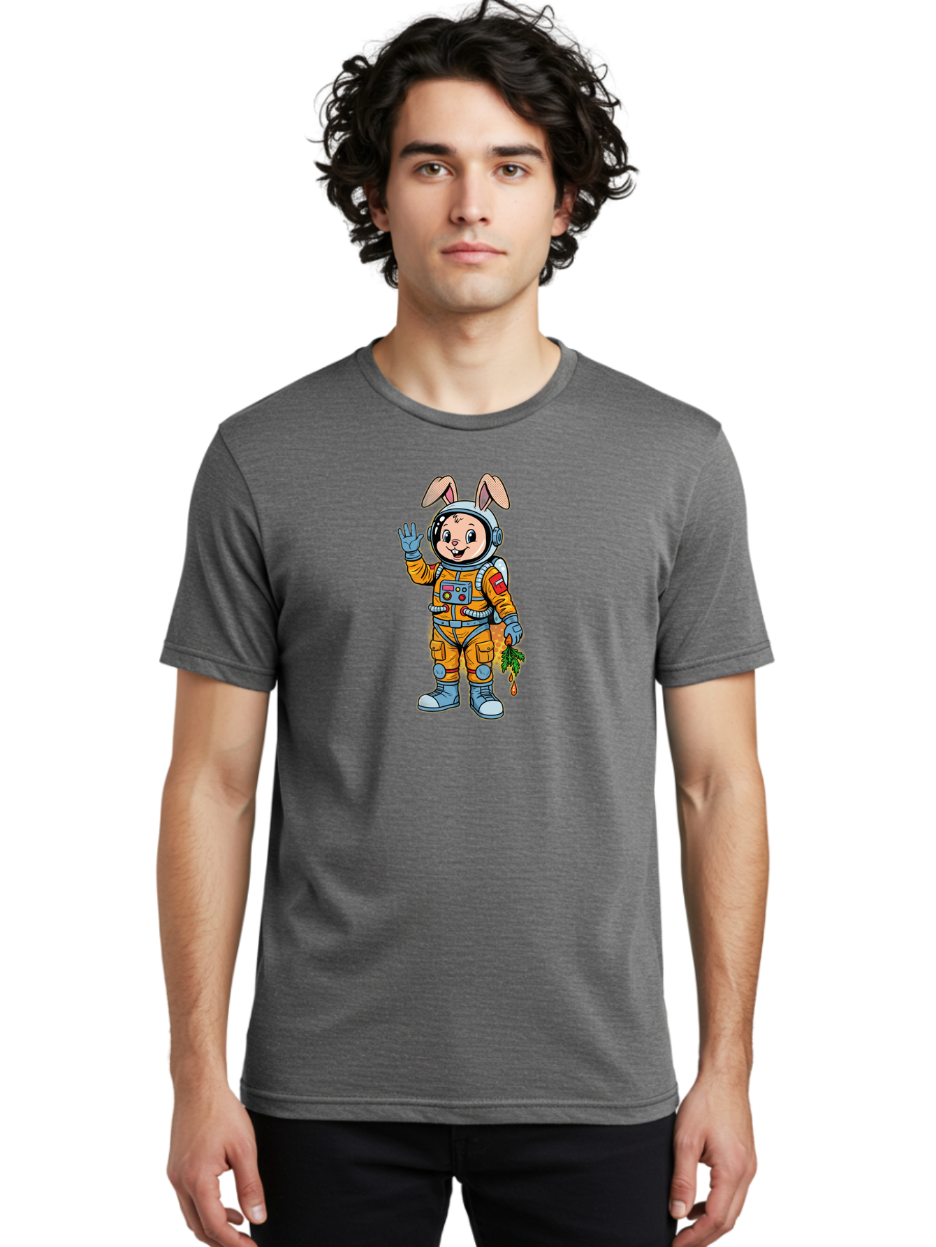 Bunny-In-Space-Suit Men'S Graphic Tee, 100% Cotton, Comfortable Casual Summer Wear, Machine Washable, Vintage Camera, Old Camera, Antique Camera, Black Camera, Classic Photography, Photography Equipment, Nostalgic Device, Film Camera, Bah629