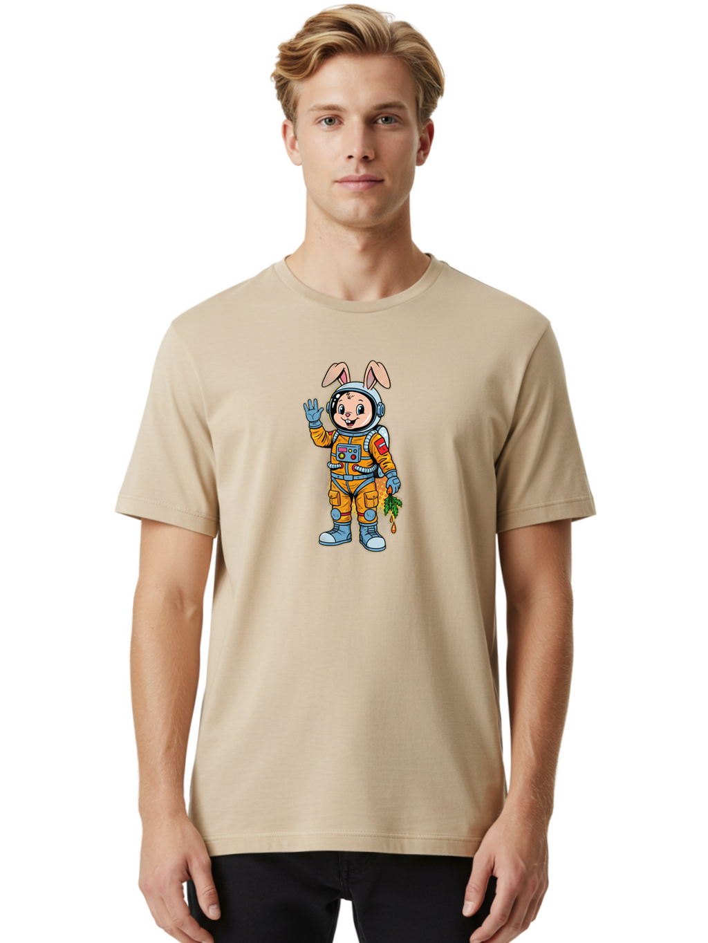 Bunny-In-Space-Suit Men'S Graphic Tee, 100% Cotton, Comfortable Casual Summer Wear, Machine Washable, Vintage Camera, Old Camera, Antique Camera, Black Camera, Classic Photography, Photography Equipment, Nostalgic Device, Film Camera, Bah629