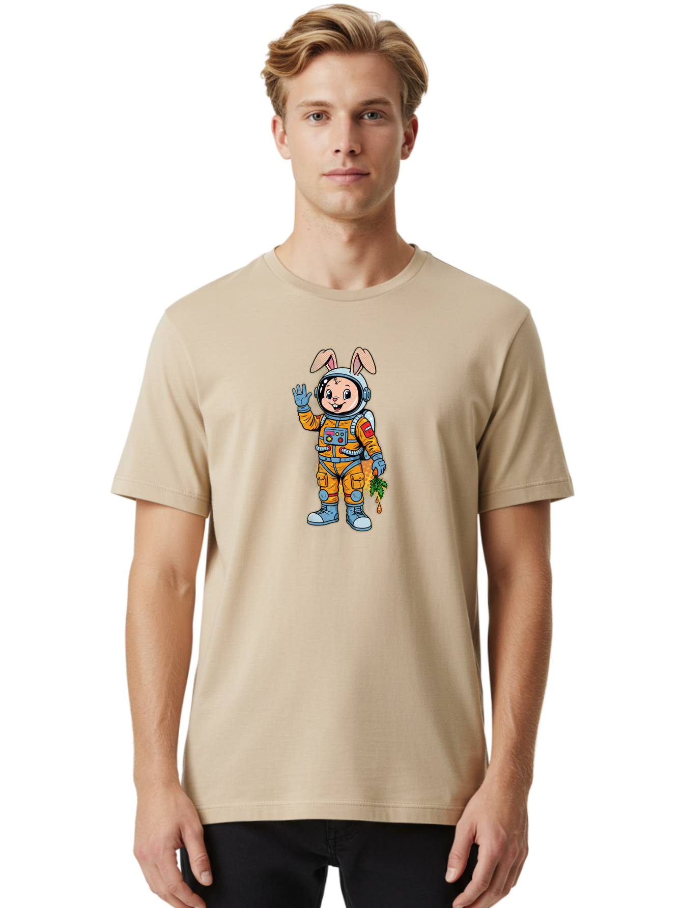Bunny-In-Space-Suit Men'S Graphic Tee, 100% Cotton, Comfortable Casual Summer Wear, Machine Washable, Vintage Camera, Old Camera, Antique Camera, Black Camera, Classic Photography, Photography Equipment, Nostalgic Device, Film Camera, Bah629