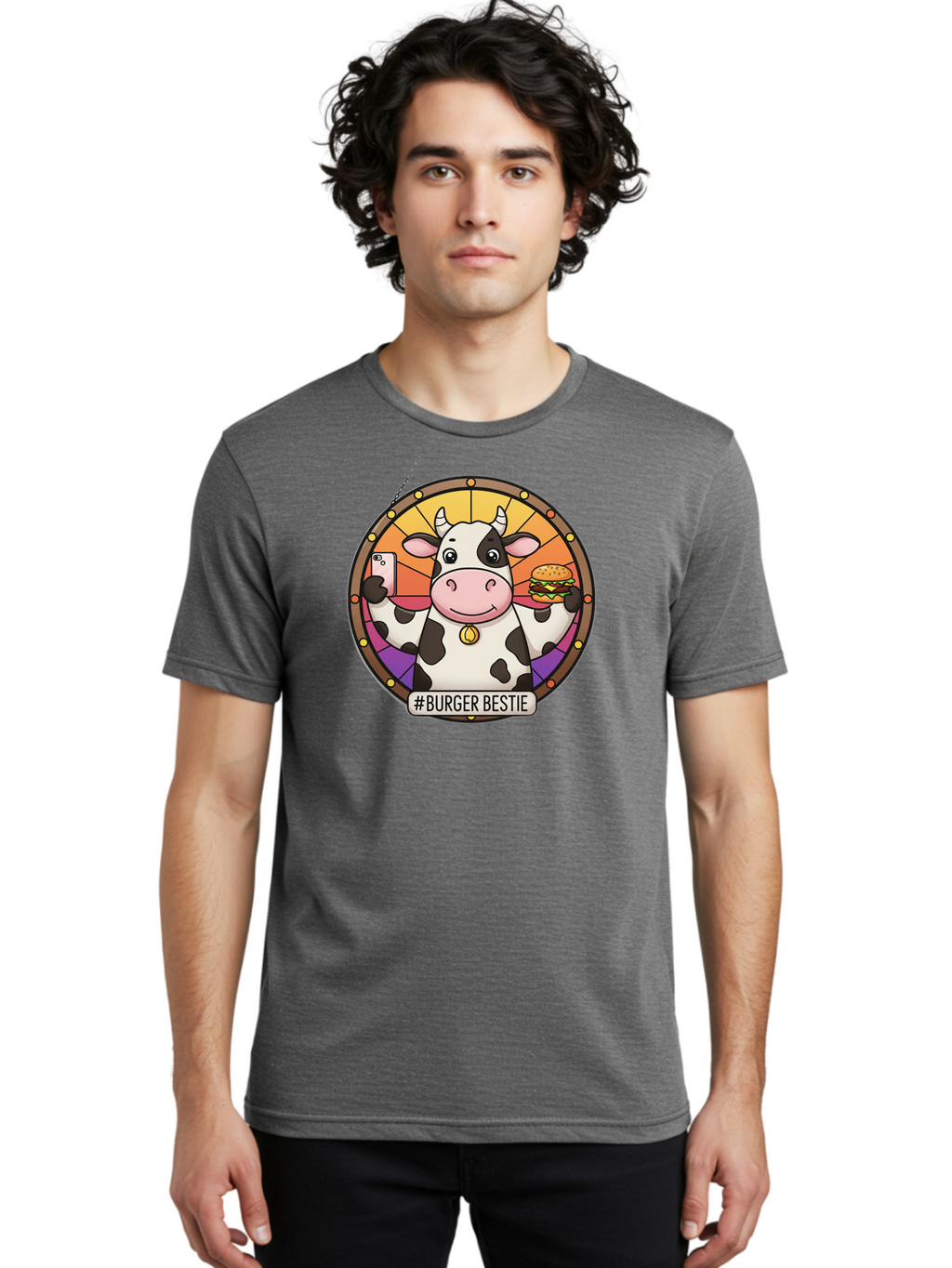 Burger-Bestie-Cow Men'S Graphic Tee, 100% Cotton, Comfortable Casual Summer Wear, Machine Washable, Vintage Camera, Old Camera, Antique Camera, Black Camera, Classic Photography, Photography Equipment, Nostalgic Device, Film Camera, Camera Art Bah631