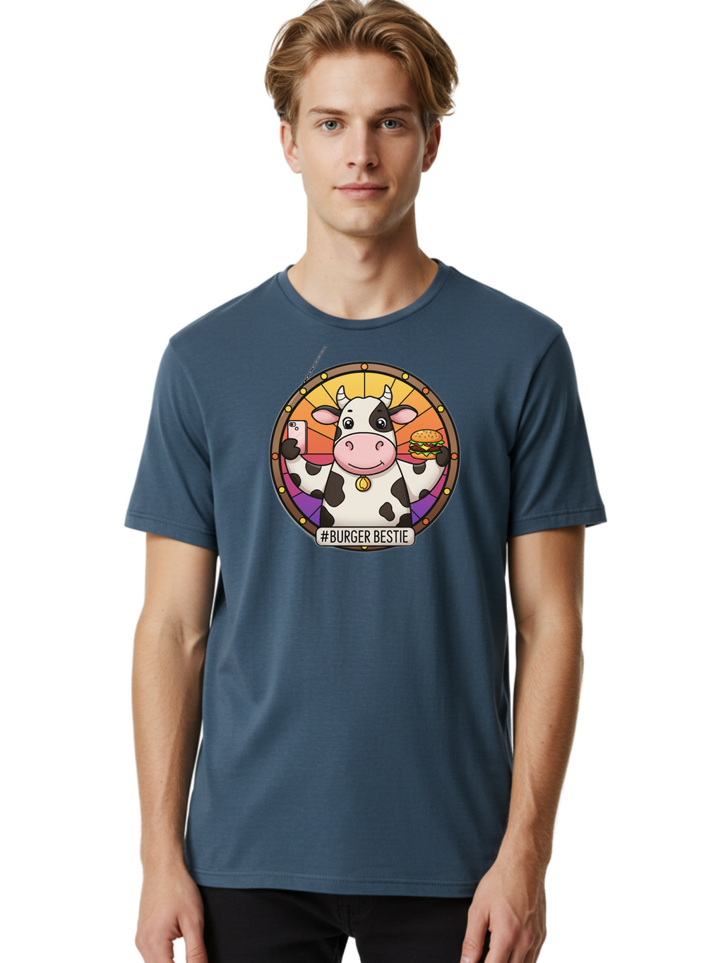 Burger-Bestie-Cow Men'S Graphic Tee, 100% Cotton, Comfortable Casual Summer Wear, Machine Washable, Vintage Camera, Old Camera, Antique Camera, Black Camera, Classic Photography, Photography Equipment, Nostalgic Device, Film Camera, Camera Art Bah631