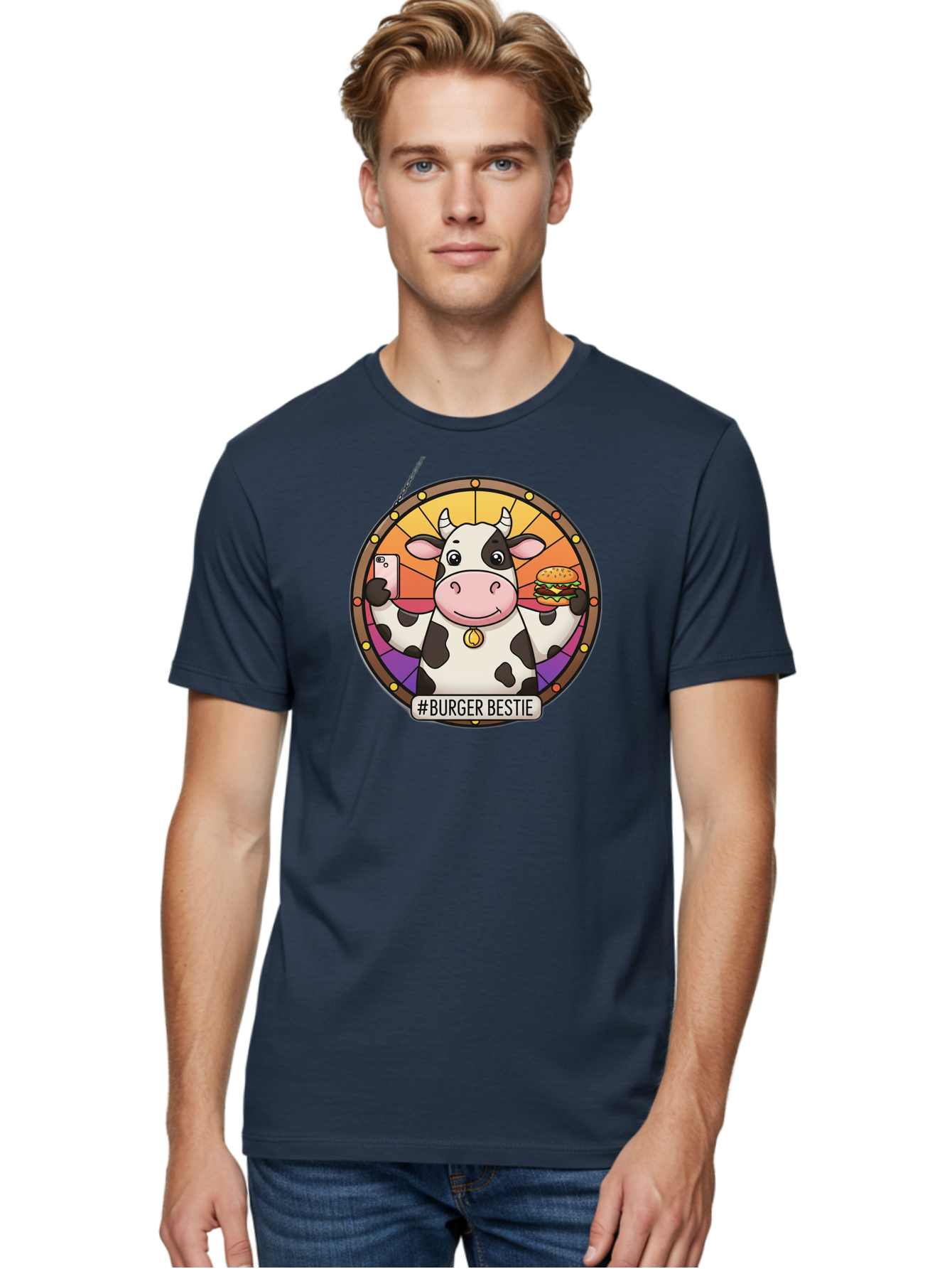 Burger-Bestie-Cow Men'S Graphic Tee, 100% Cotton, Comfortable Casual Summer Wear, Machine Washable, Vintage Camera, Old Camera, Antique Camera, Black Camera, Classic Photography, Photography Equipment, Nostalgic Device, Film Camera, Camera Art Bah631