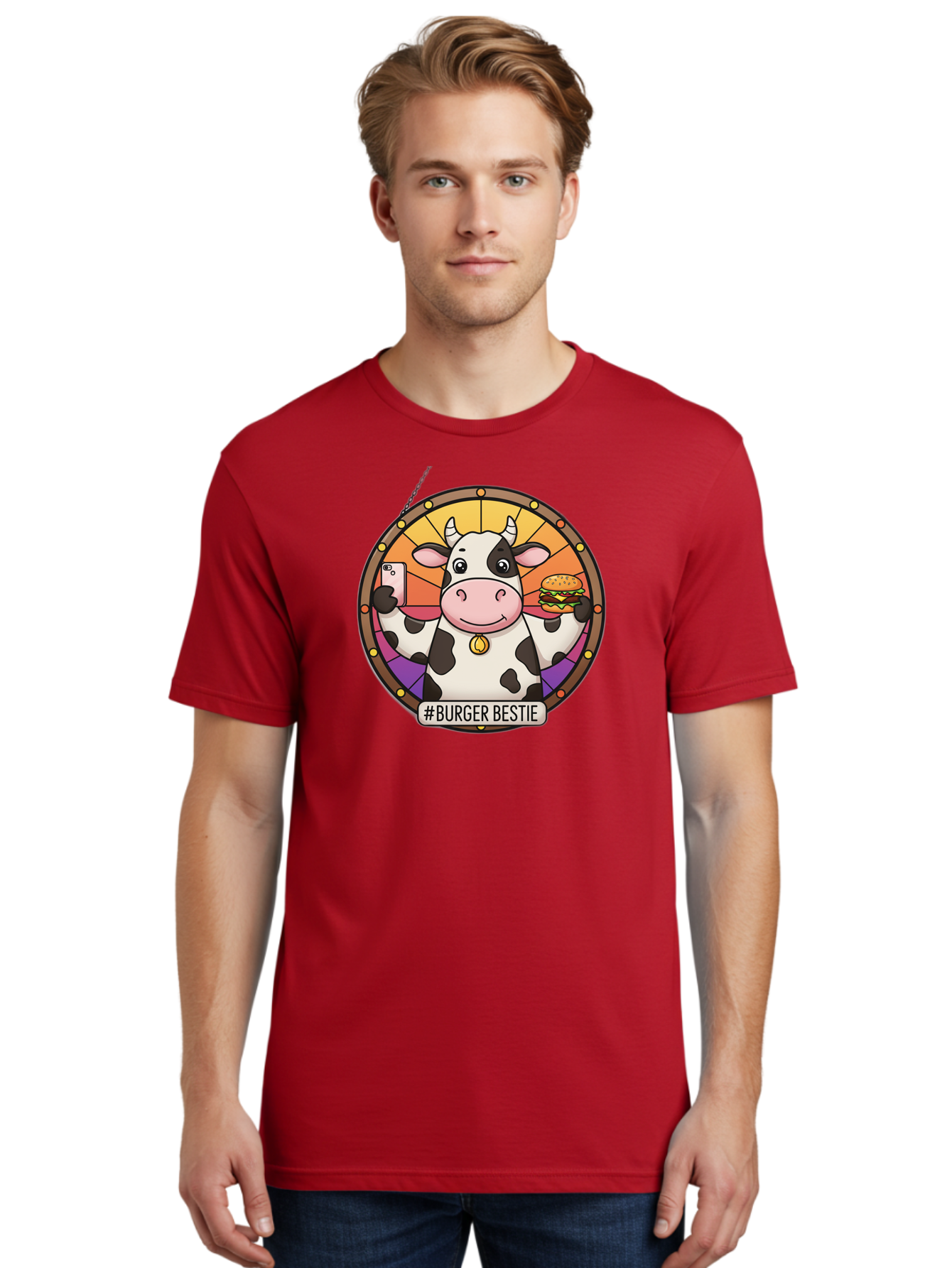 Burger-Bestie-Cow Men'S Graphic Tee, 100% Cotton, Comfortable Casual Summer Wear, Machine Washable, Vintage Camera, Old Camera, Antique Camera, Black Camera, Classic Photography, Photography Equipment, Nostalgic Device, Film Camera, Camera Art Bah631