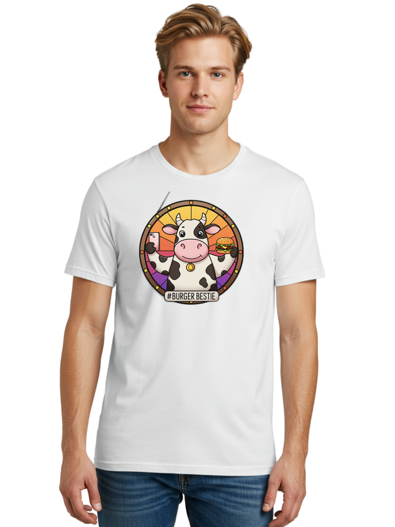 Burger-Bestie-Cow Men'S Graphic Tee, 100% Cotton, Comfortable Casual Summer Wear, Machine Washable, Vintage Camera, Old Camera, Antique Camera, Black Camera, Classic Photography, Photography Equipment, Nostalgic Device, Film Camera, Camera Art Bah631