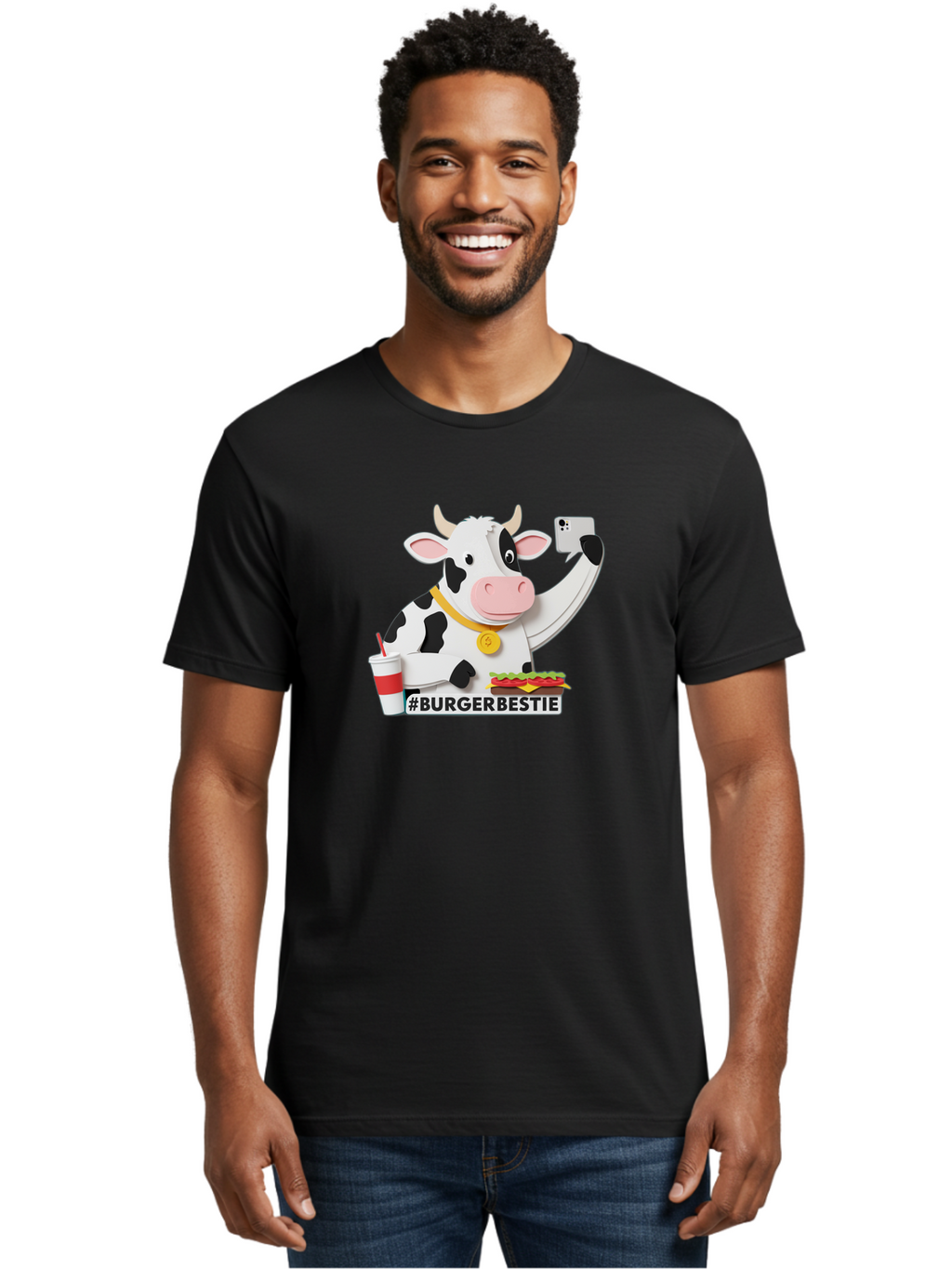 Burgerbestie-Cow-3 Men'S Graphic Tee, 100% Cotton, Comfortable Casual Summer Wear, Machine Washable, Vintage Camera, Old Camera, Antique Camera, Black Camera, Classic Photography, Photography Equipment, Nostalgic Device, Film Camera, Bah637