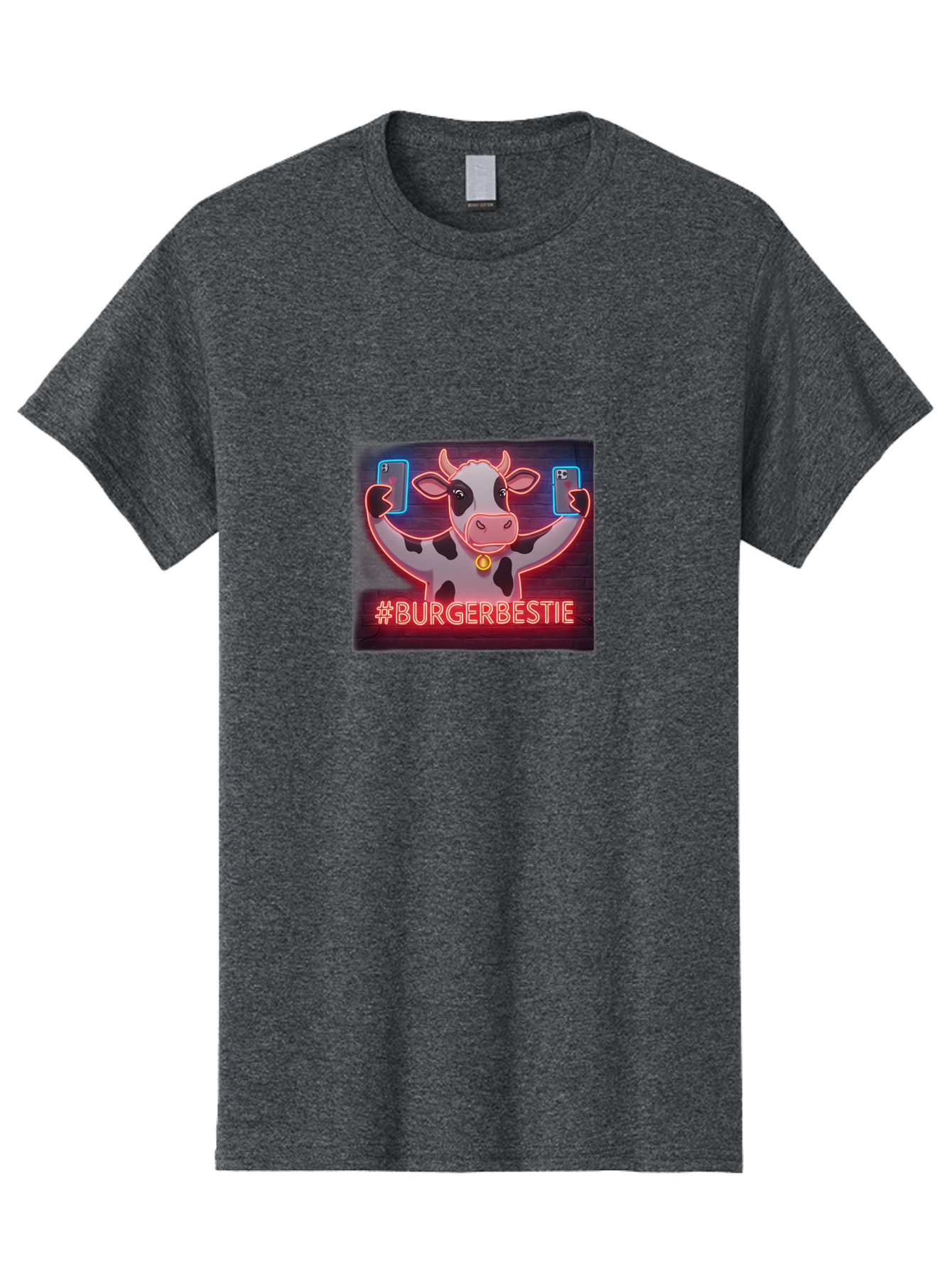 Burgerbestie-Cow-Neon-Sign Men'S Graphic Tee, 100% Cotton, Comfortable Casual Summer Wear, Machine Washable, Vintage Camera, Old Camera, Antique Camera, Black Camera, Classic Photography, Photography Equipment, Nostalgic Device, Film Camera, Bah638