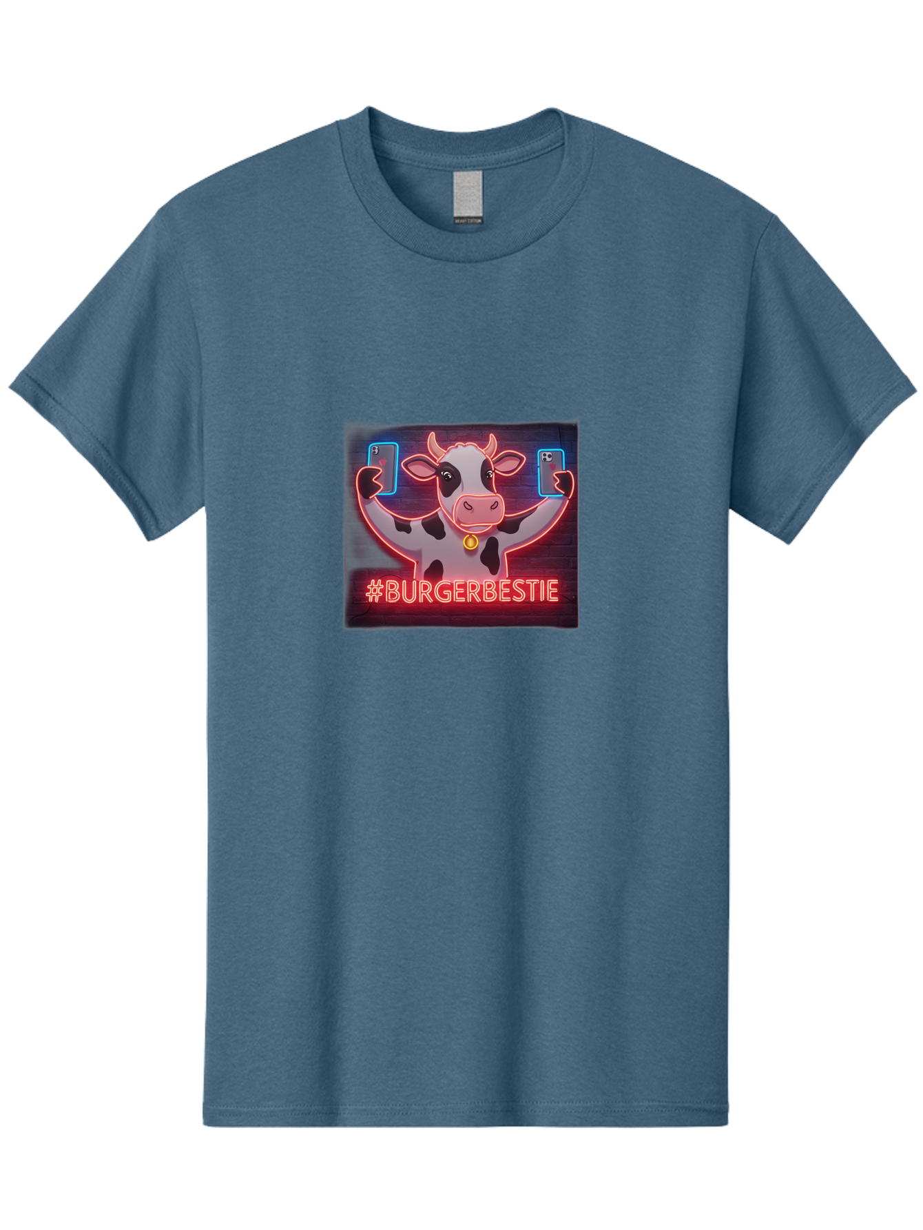 Burgerbestie-Cow-Neon-Sign Men'S Graphic Tee, 100% Cotton, Comfortable Casual Summer Wear, Machine Washable, Vintage Camera, Old Camera, Antique Camera, Black Camera, Classic Photography, Photography Equipment, Nostalgic Device, Film Camera, Bah638