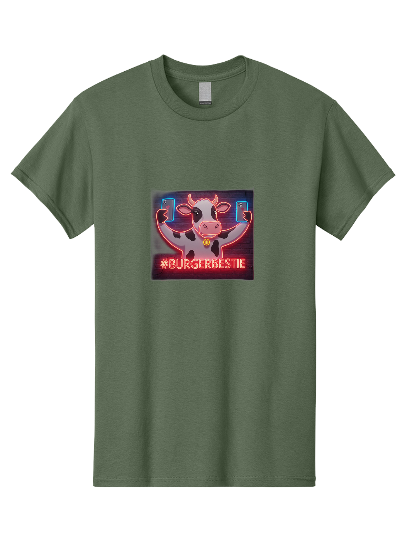 Burgerbestie-Cow-Neon-Sign Men'S Graphic Tee, 100% Cotton, Comfortable Casual Summer Wear, Machine Washable, Vintage Camera, Old Camera, Antique Camera, Black Camera, Classic Photography, Photography Equipment, Nostalgic Device, Film Camera, Bah638