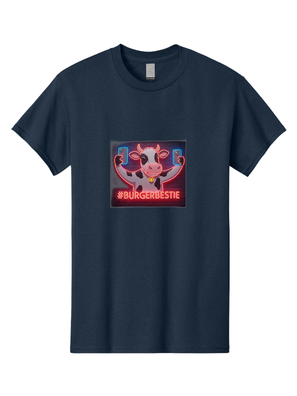 Burgerbestie-Cow-Neon-Sign Men'S Graphic Tee, 100% Cotton, Comfortable Casual Summer Wear, Machine Washable, Vintage Camera, Old Camera, Antique Camera, Black Camera, Classic Photography, Photography Equipment, Nostalgic Device, Film Camera, Bah638