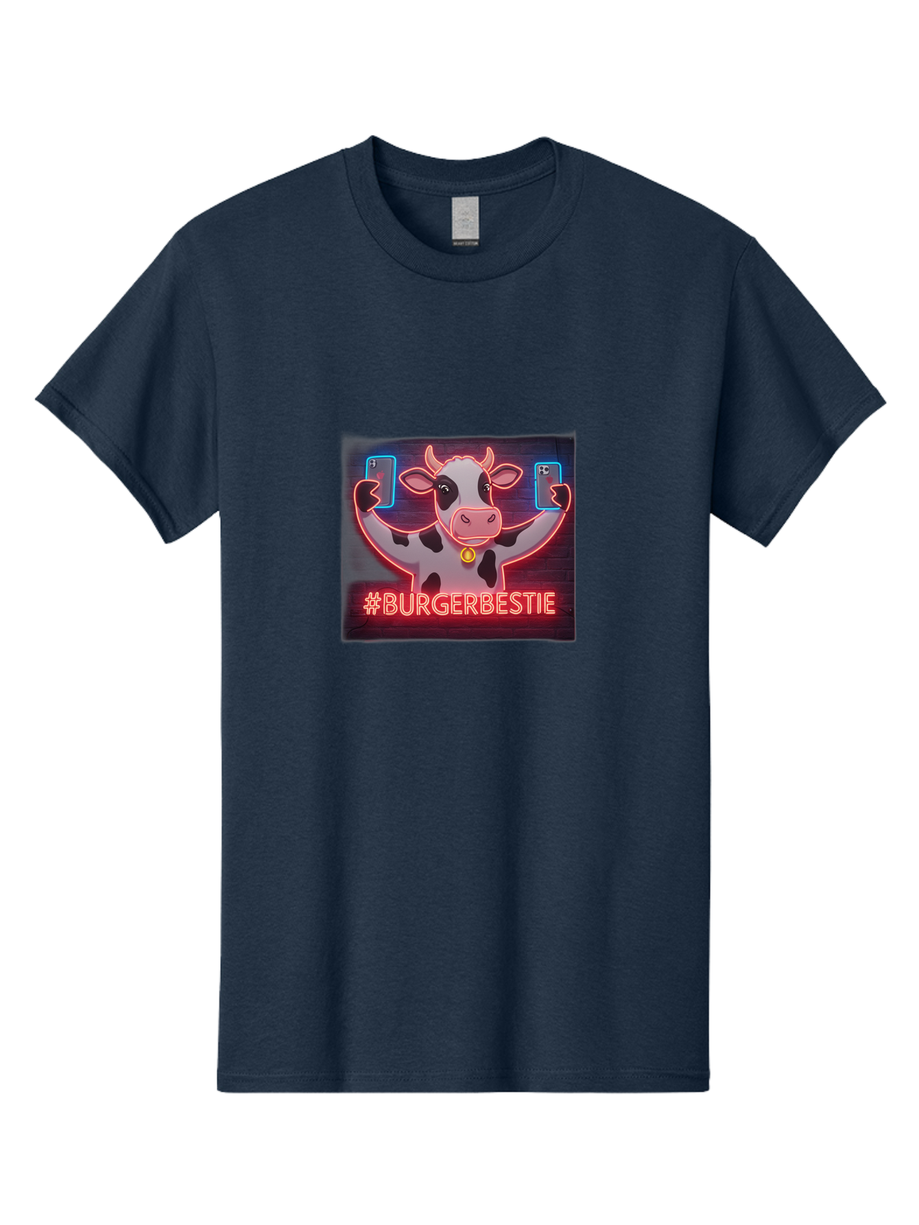Burgerbestie-Cow-Neon-Sign Men'S Graphic Tee, 100% Cotton, Comfortable Casual Summer Wear, Machine Washable, Vintage Camera, Old Camera, Antique Camera, Black Camera, Classic Photography, Photography Equipment, Nostalgic Device, Film Camera, Bah638
