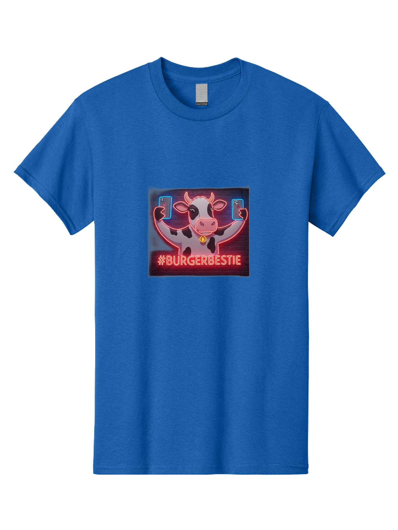 Burgerbestie-Cow-Neon-Sign Men'S Graphic Tee, 100% Cotton, Comfortable Casual Summer Wear, Machine Washable, Vintage Camera, Old Camera, Antique Camera, Black Camera, Classic Photography, Photography Equipment, Nostalgic Device, Film Camera, Bah638