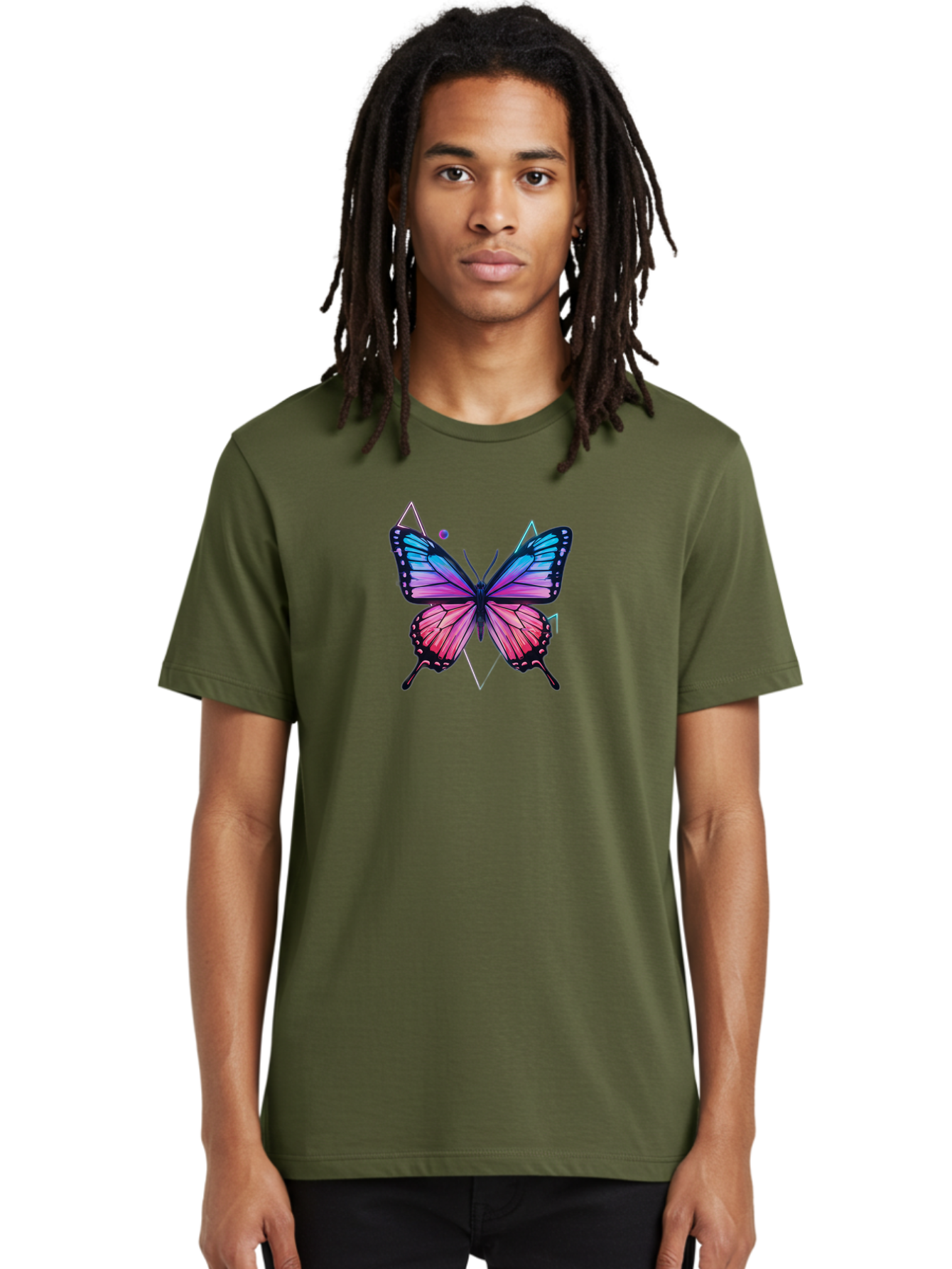 Butterfly-1 Men'S Graphic Tee, 100% Cotton, Comfortable Casual Summer Wear, Machine Washable, Vintage Camera, Old Camera, Antique Camera, Black Camera, Classic Photography, Photography Equipment, Nostalgic Device, Film Camera, Camera Art Bah641